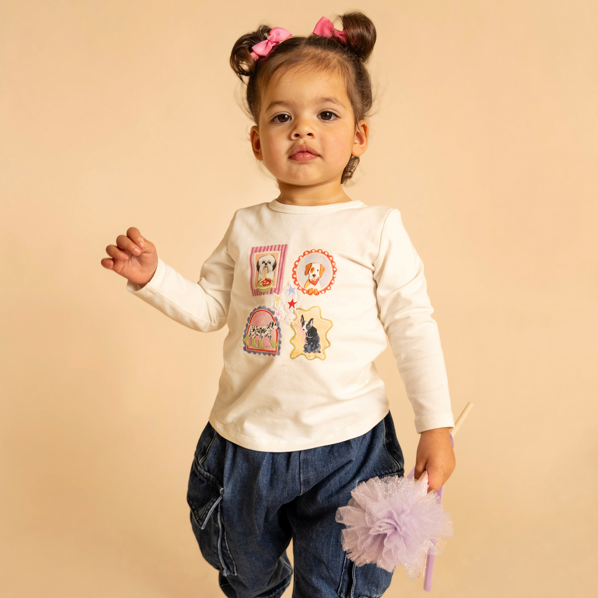 Fox &amp; Finch Winter Vacay Organic Long Sleeve Tee - Warm Cream