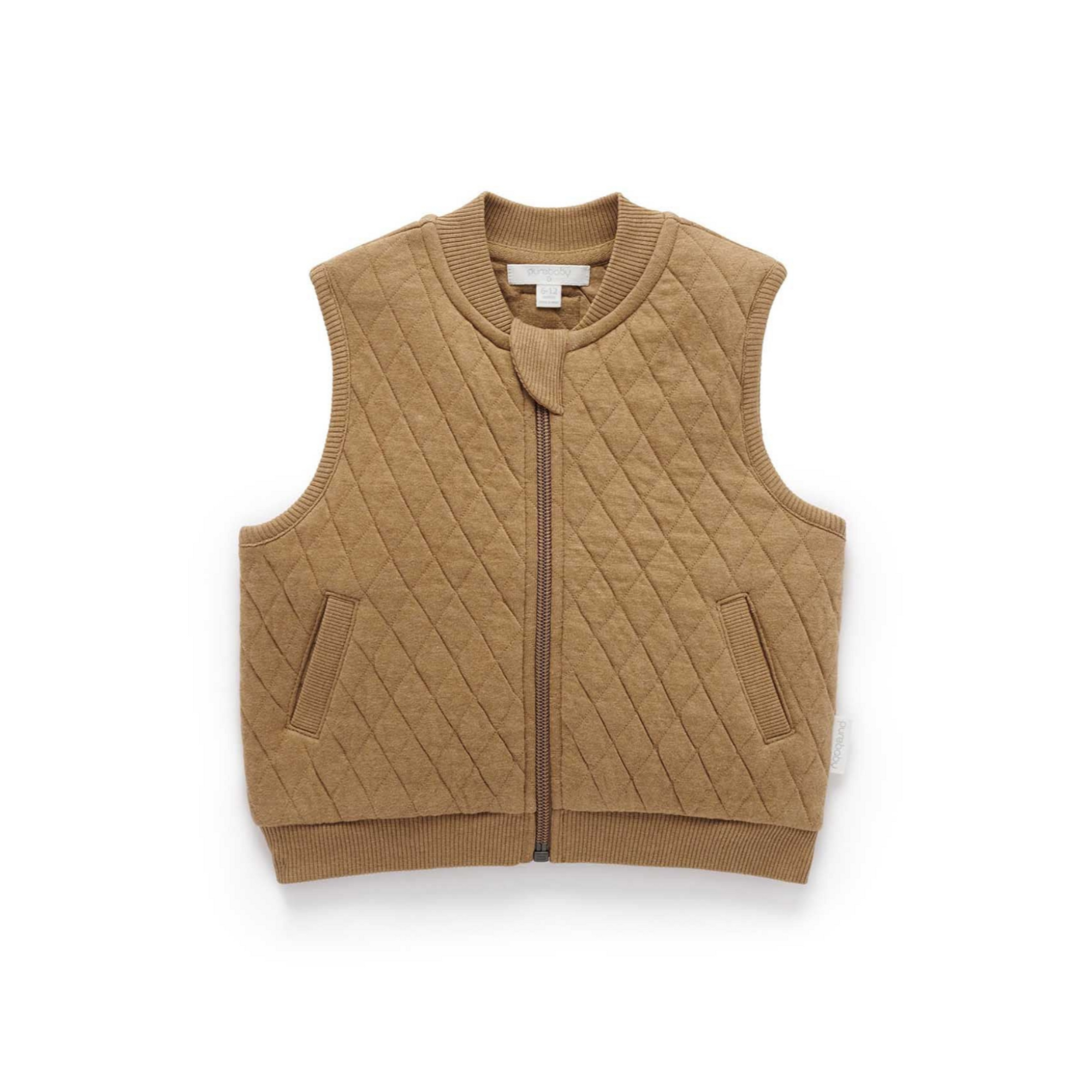 Purebaby Quilted Vest - Barn Melange