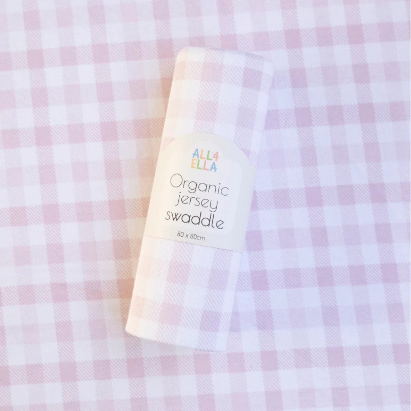 All 4 Ella Jersey Swaddle - Gingham Pink