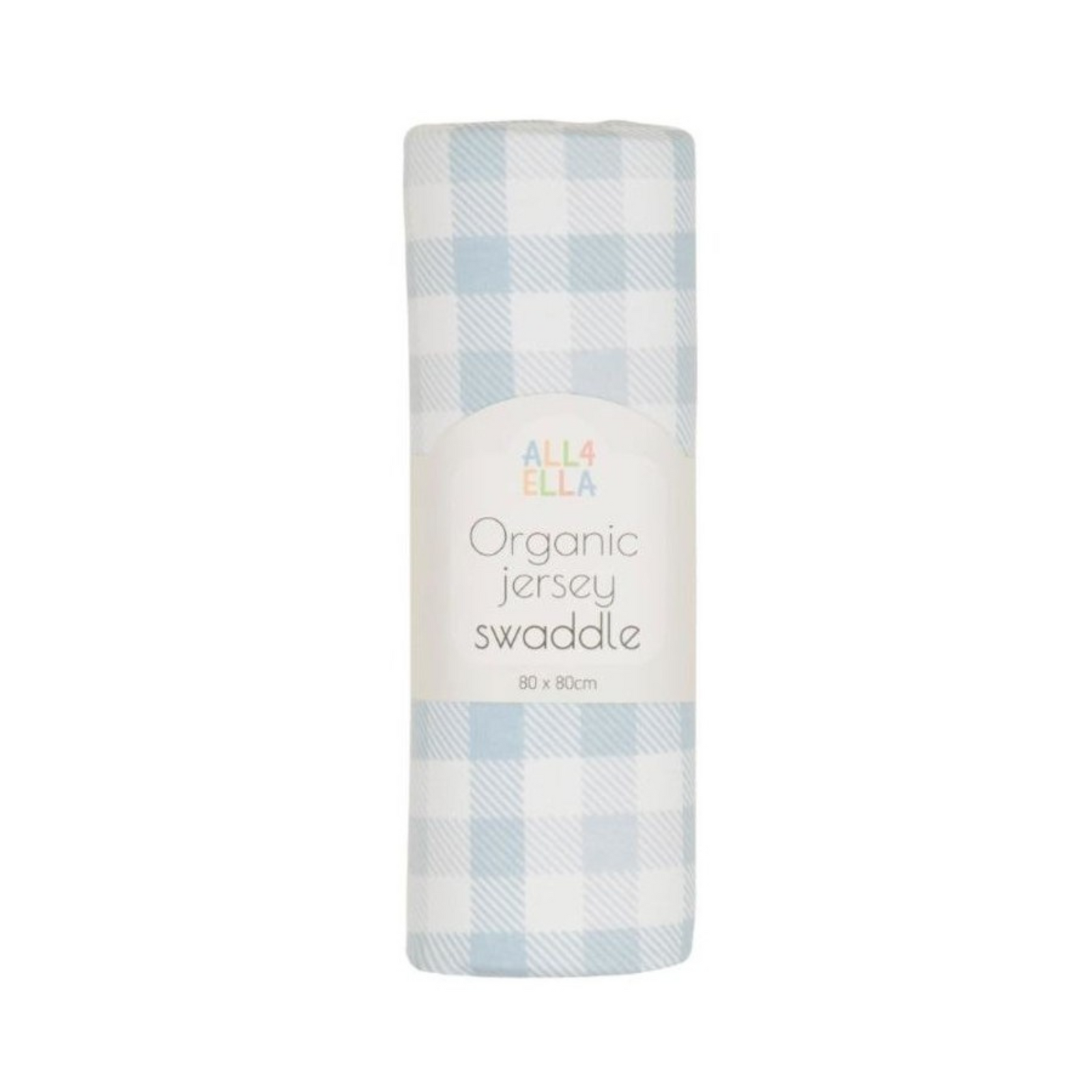 All 4 Ella Jersey Swaddle - Gingham Blue