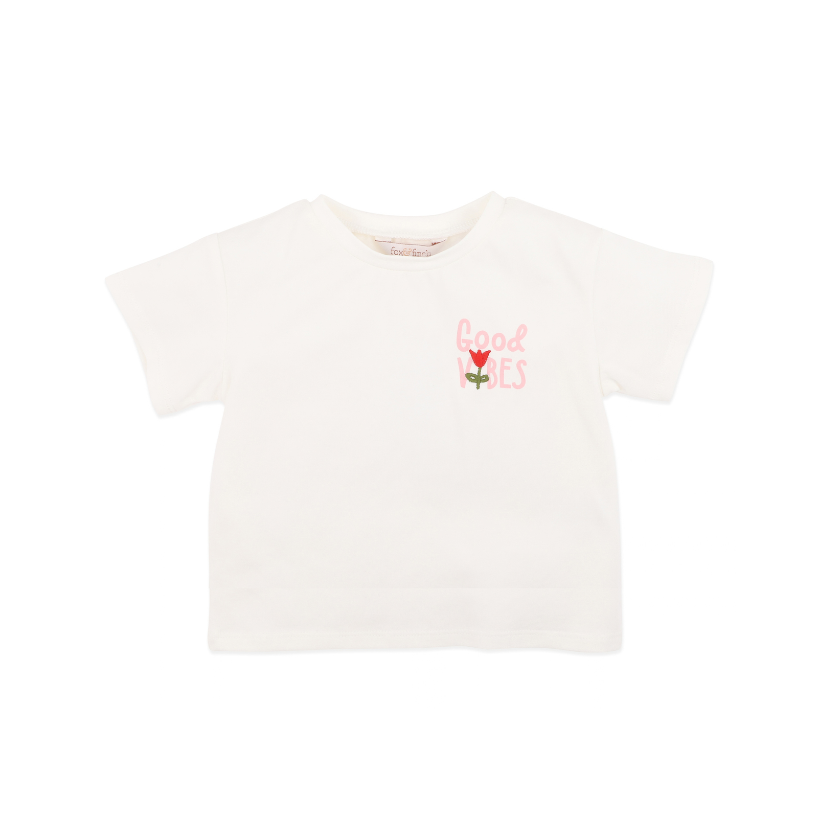Fox & Finch Sundae Organic Good Vibes Tee - White