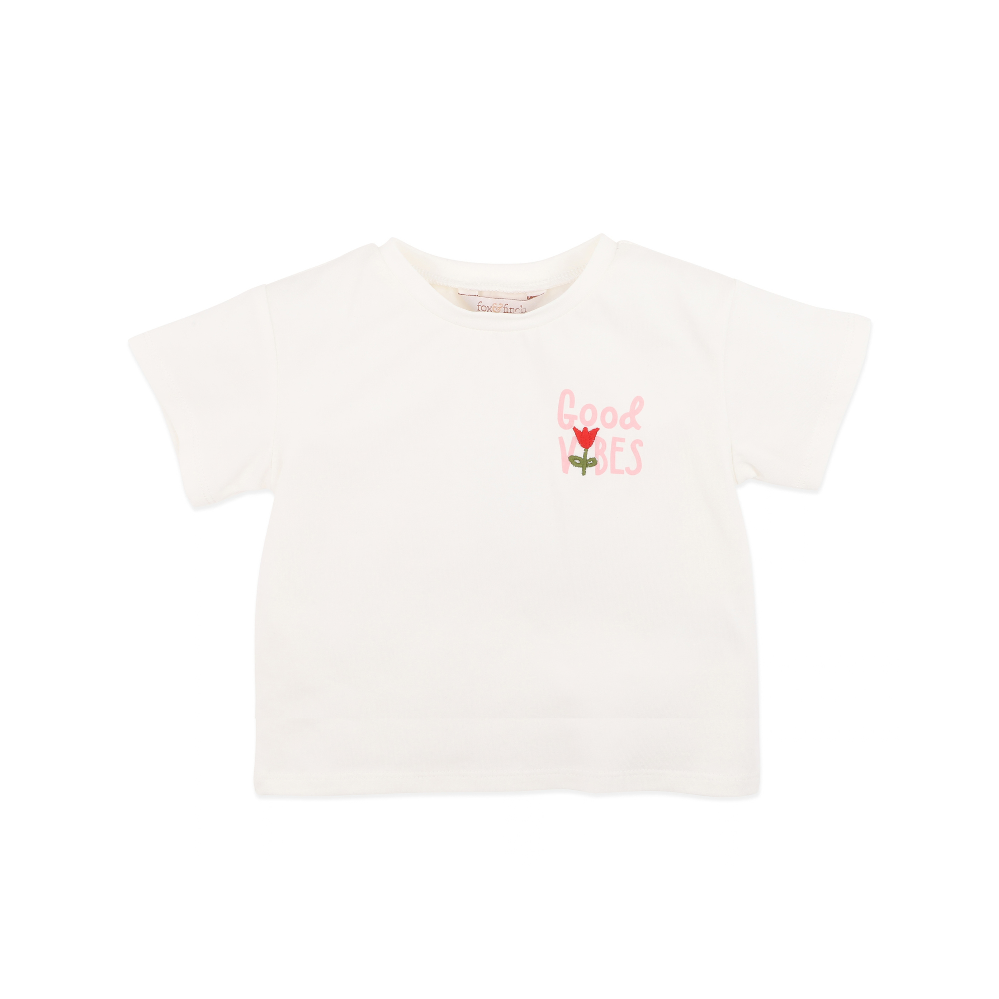 Fox &amp; Finch Sundae Organic Good Vibes Tee - White