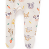 Purebaby Thick Zip Growsuit - Farm Friends Print