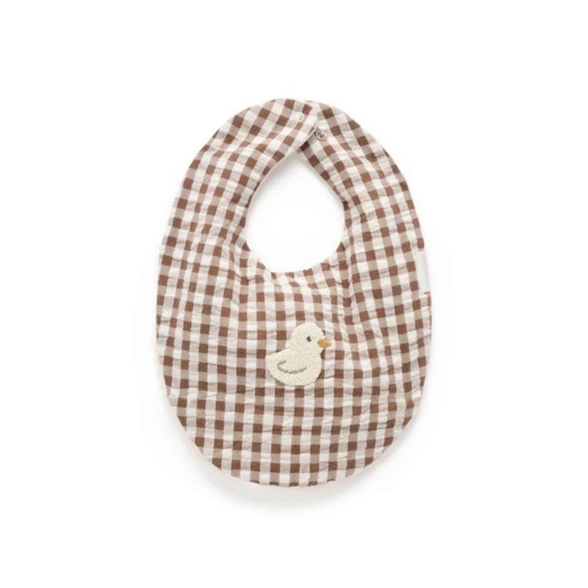 Purebaby Gingham Bib - Milk Choc Gingham