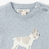 Hatley Little Bull Dog Sweater Romper - Blue Tint