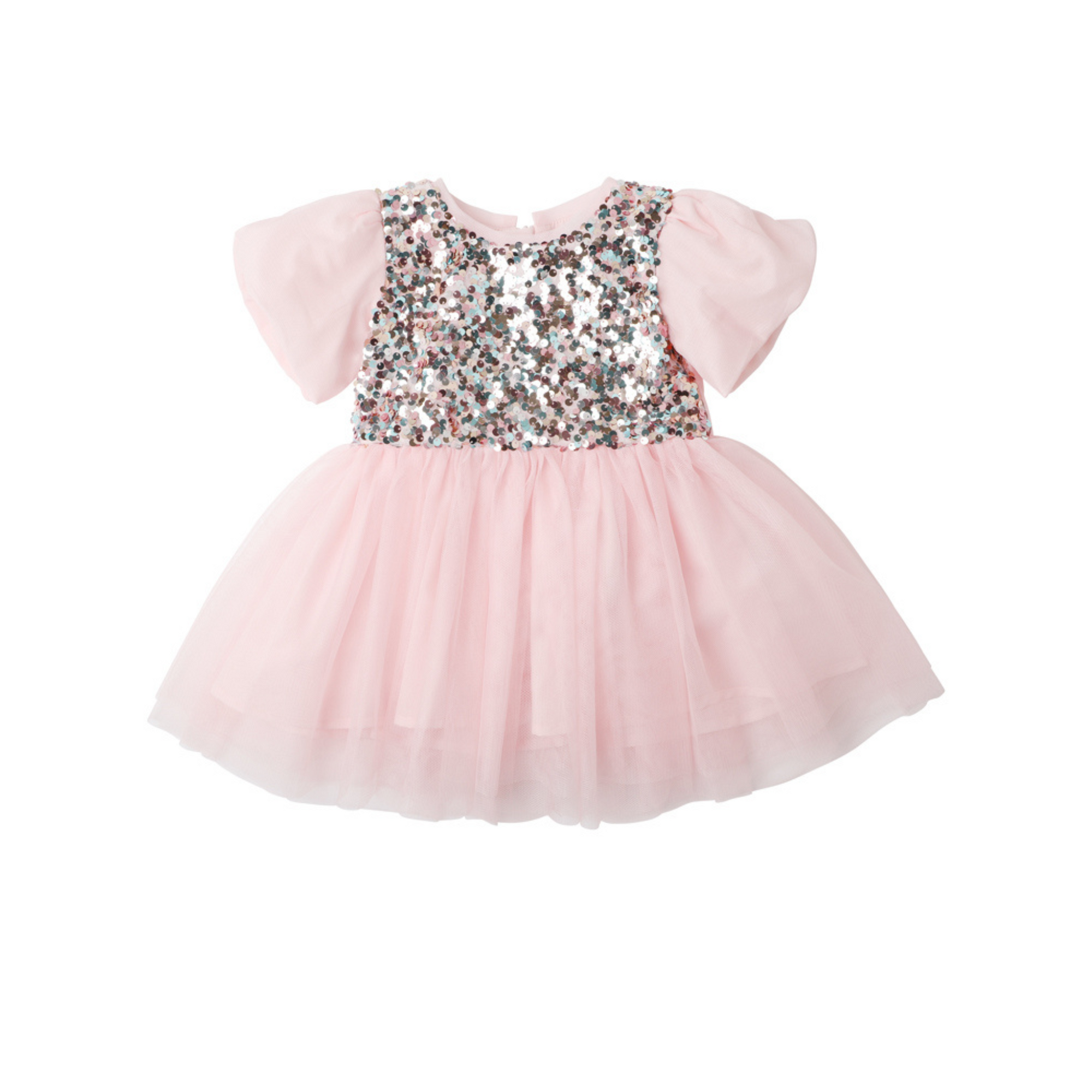 Bebe Festive Sequin Bodice Tutu Dress - Pink Multicolor