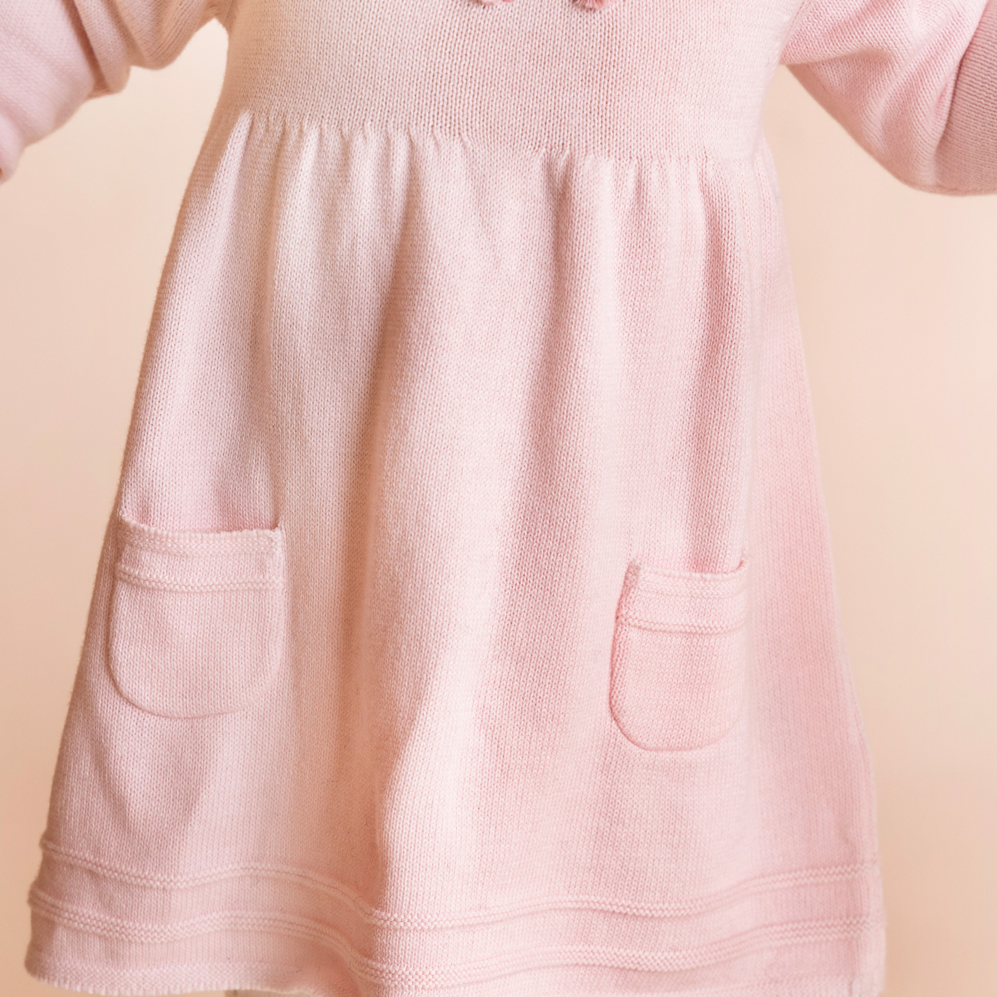 Bebe Charlie organic hand emb knit dress - Pale pink