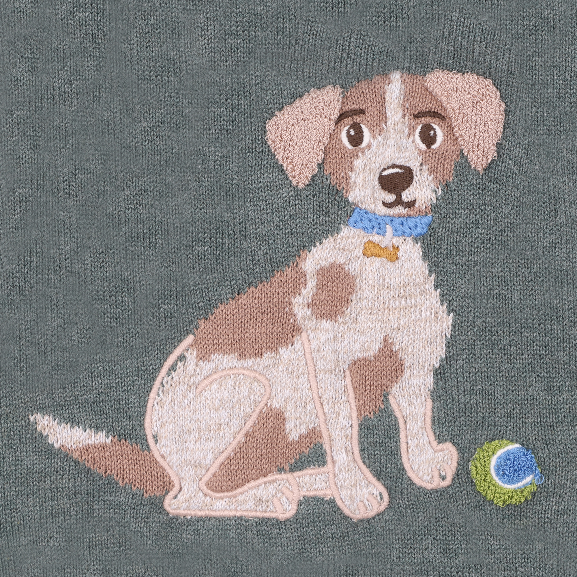 Bebe Otto Proud Puppy Organic Knitted Jumper - Sage