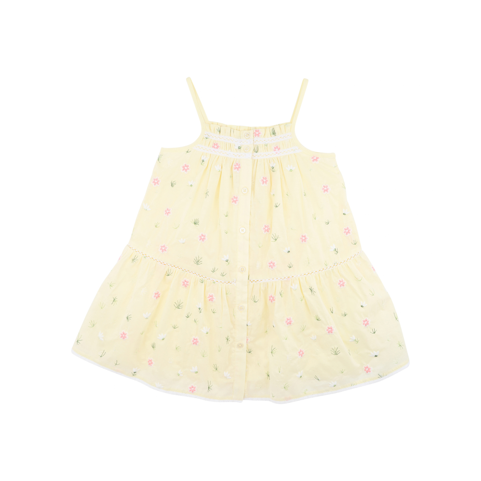 Bébé Pia All Over Embroidery Dress - Lemon