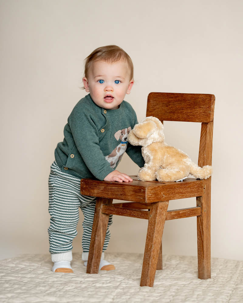 Bebe Otto Stripe Organic Knitted Leggings - Stripe