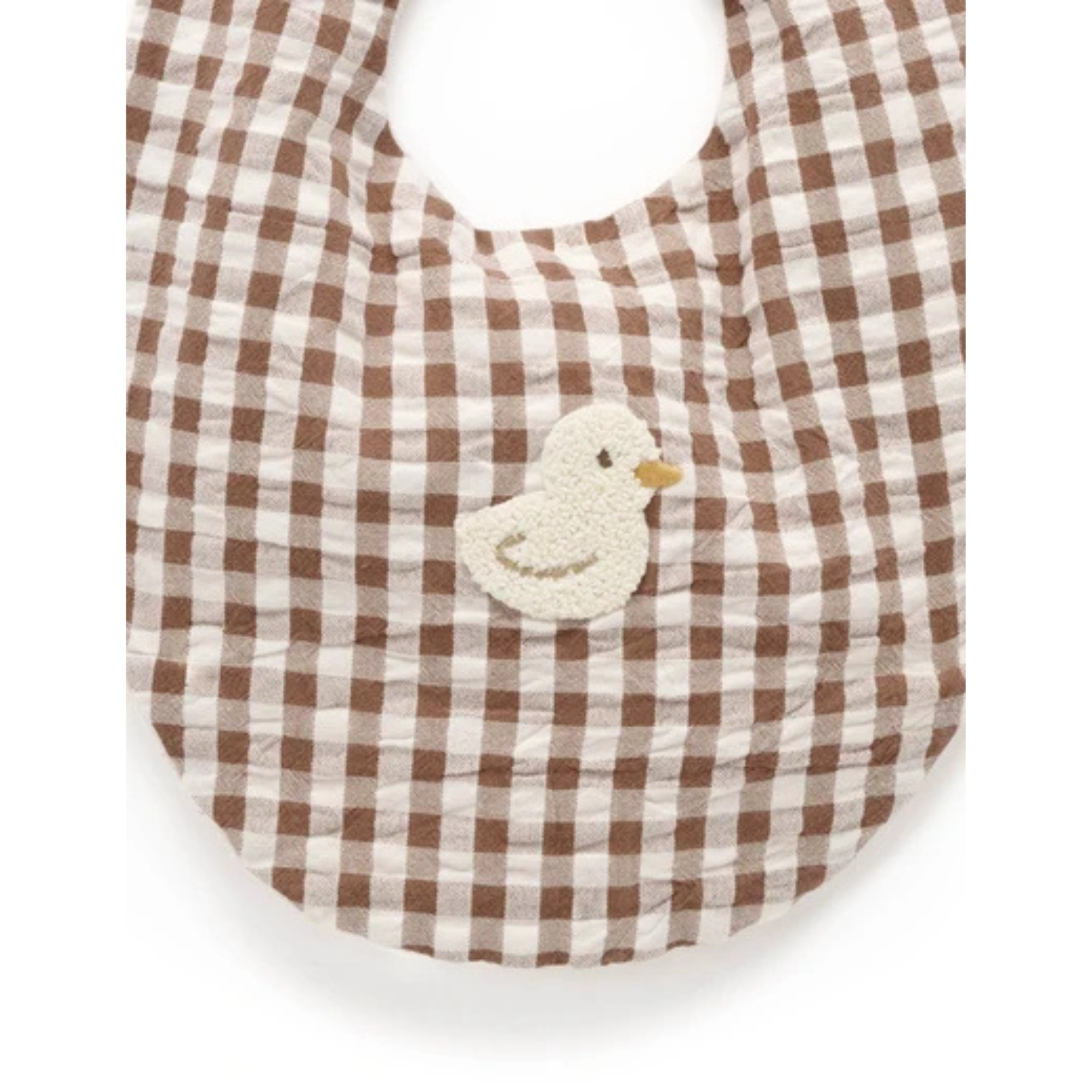 Purebaby Gingham Bib - Milk Choc Gingham