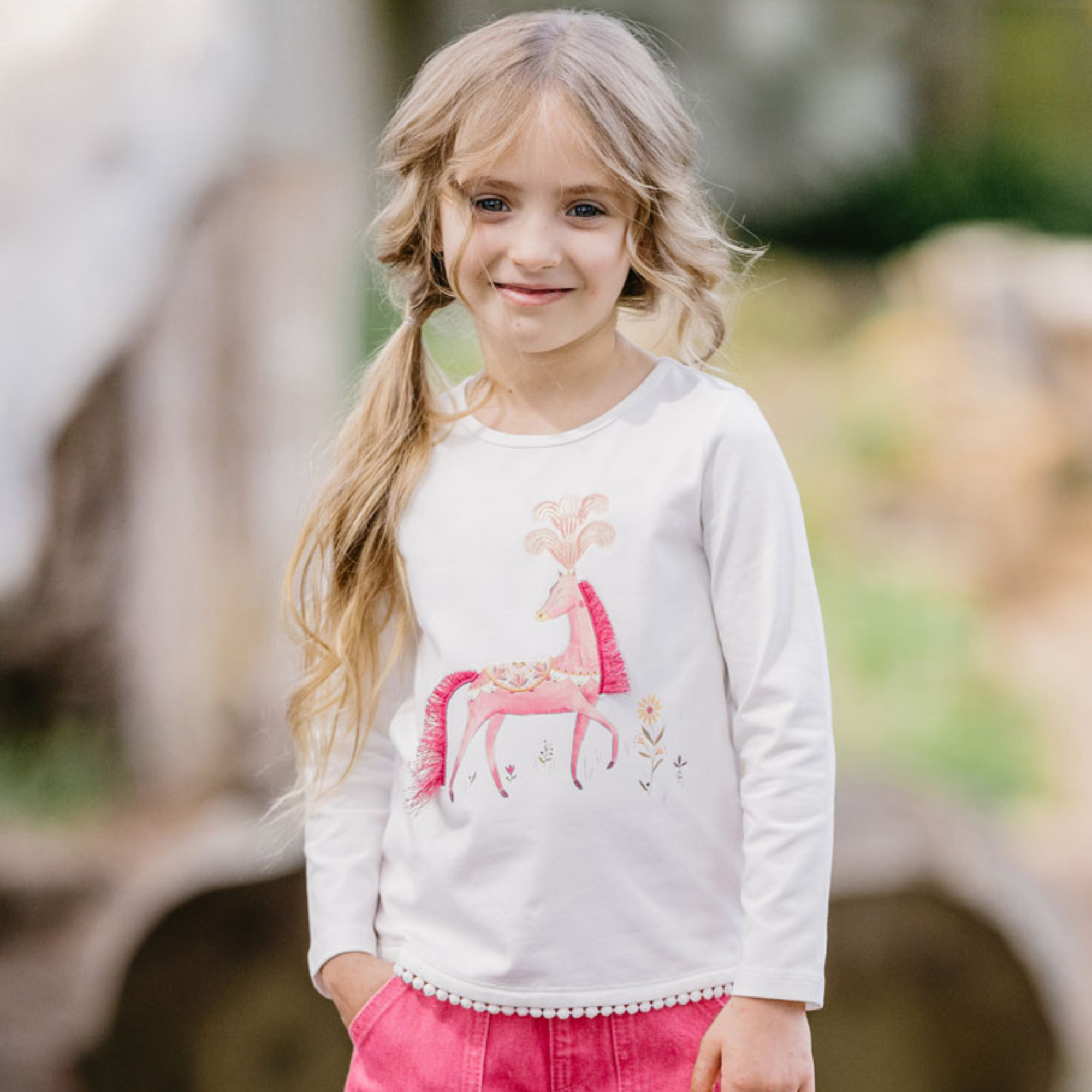 Fox &amp; Finch Wild Horses Tee - Light Cream