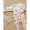 Purebaby Thick Zip Growsuit - Farm Friends Print