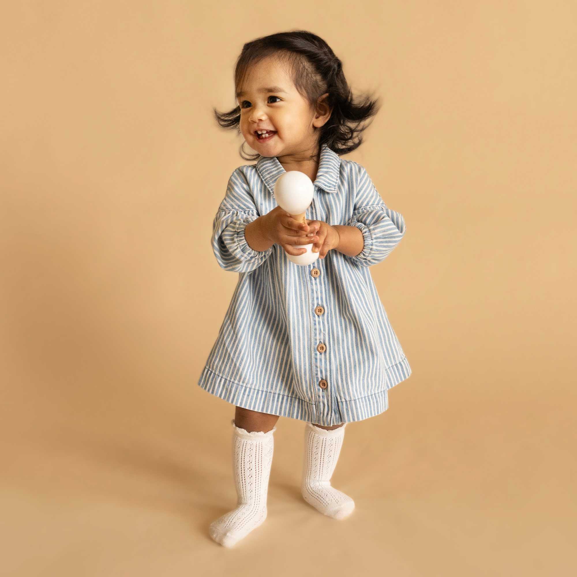 Fox &amp; Finch Winter Vacay Stripe Denim Dress - Blue Stripe