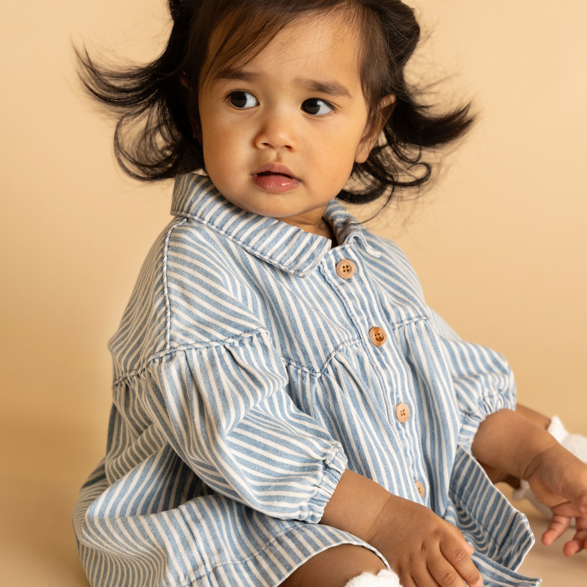 Fox &amp; Finch Winter Vacay Stripe Denim Dress - Blue Stripe