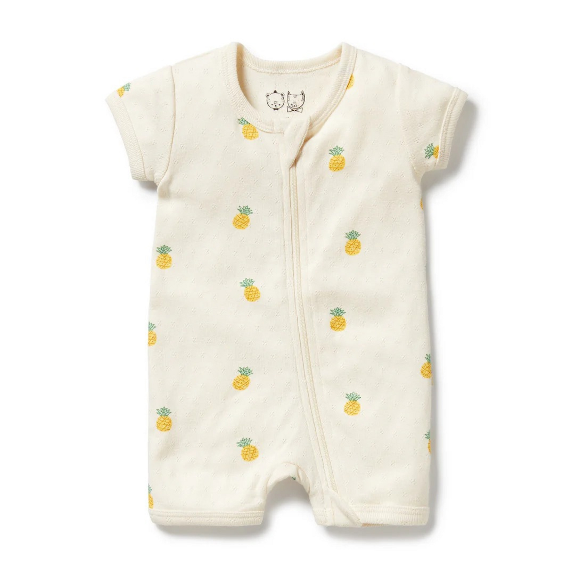 Wilson & Frenchy Piney Pals Organic Pointelle Boyleg Zipsuit - Piney Pals