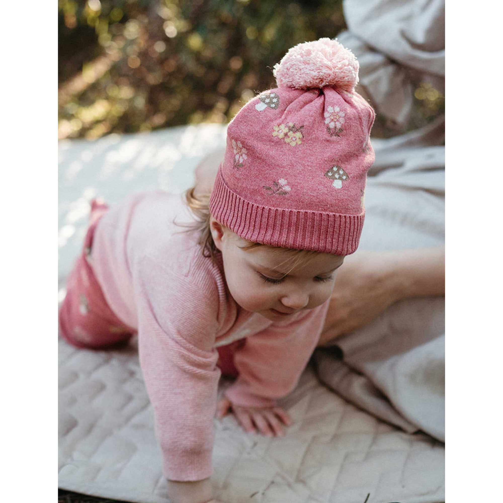 Purebaby Magical Forest Beanie - Toadstool Jaquard
