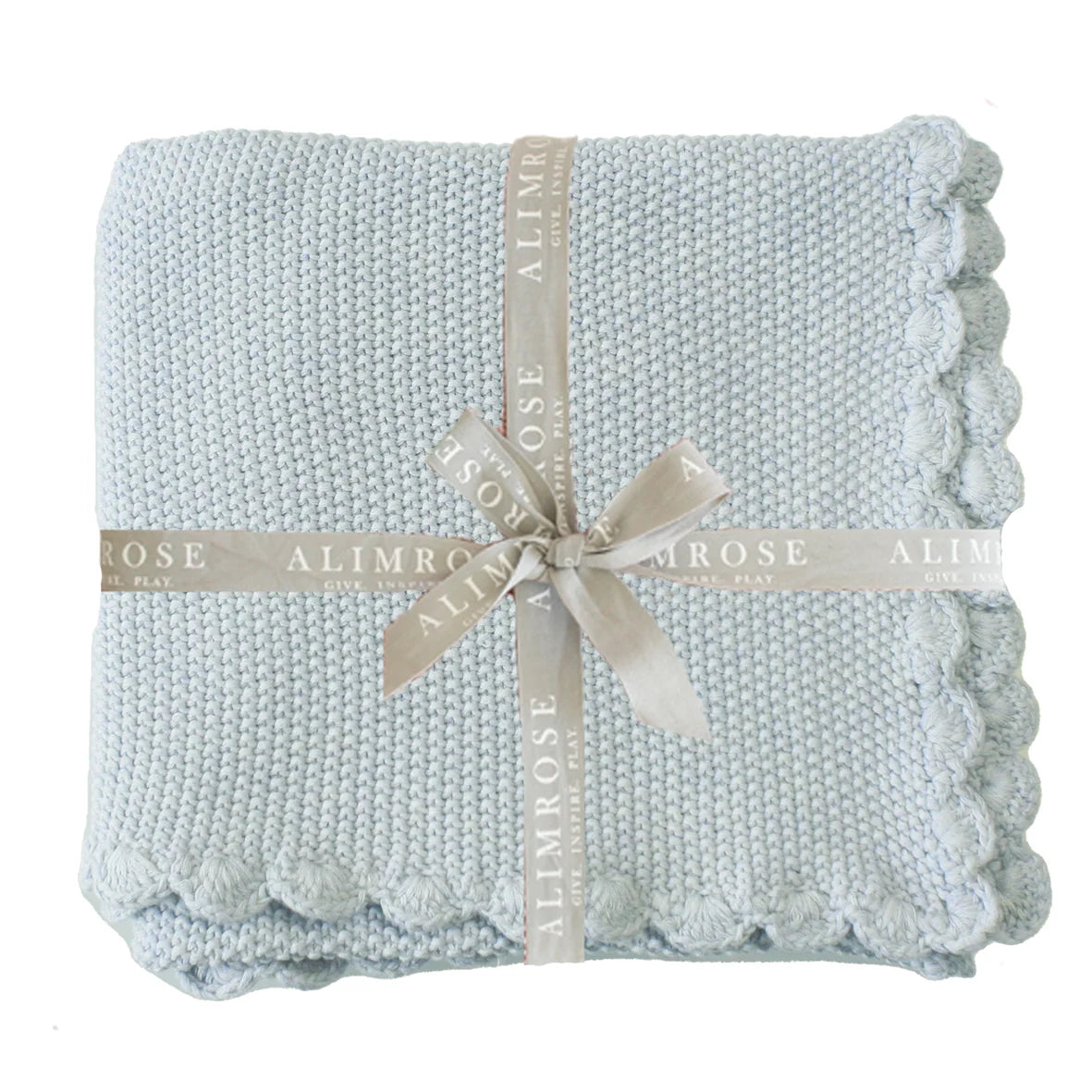 Alimrose Mini Moss Stitch Baby Blanket - Blue
