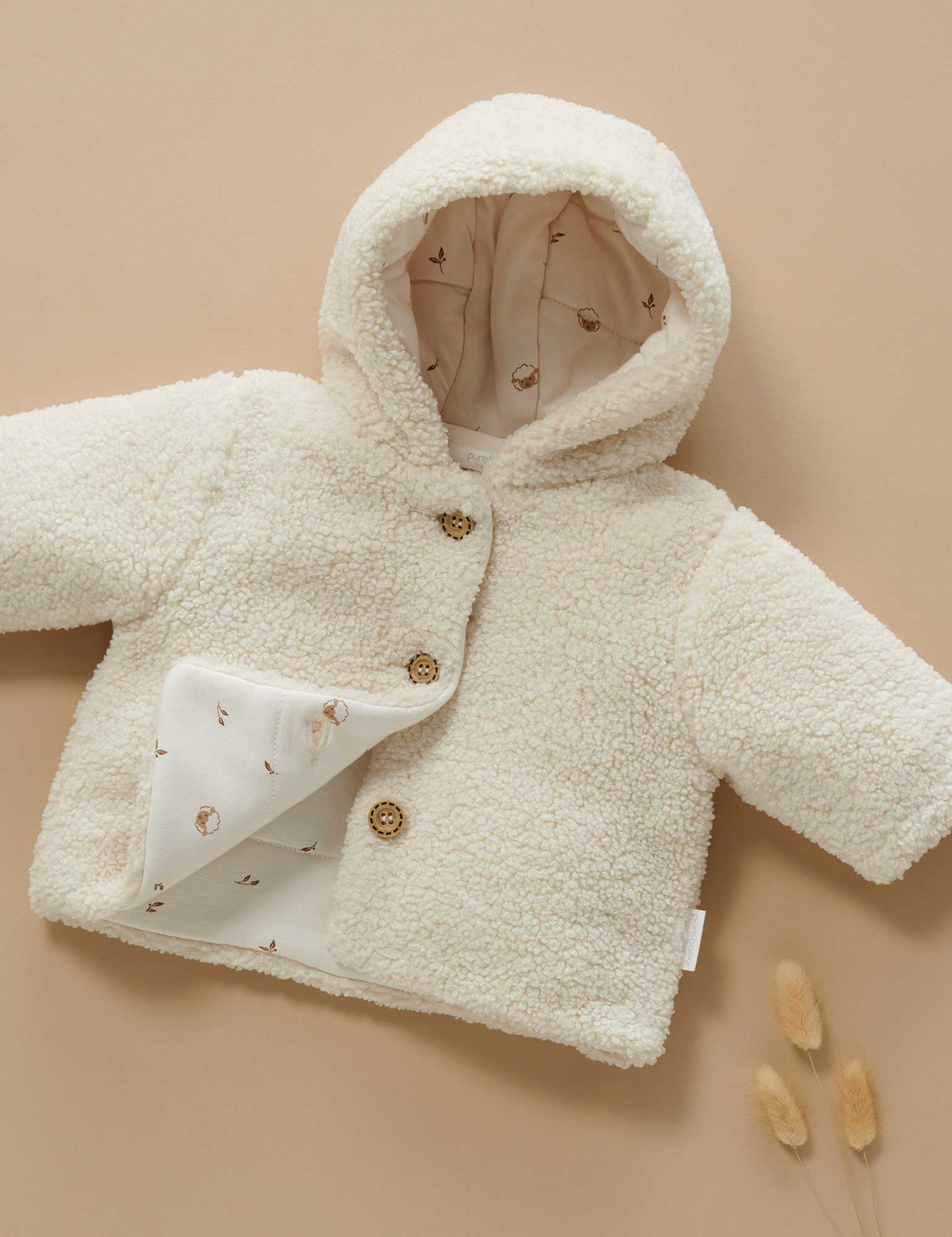 Purebaby Sherpa Padded Jacket - Wheat