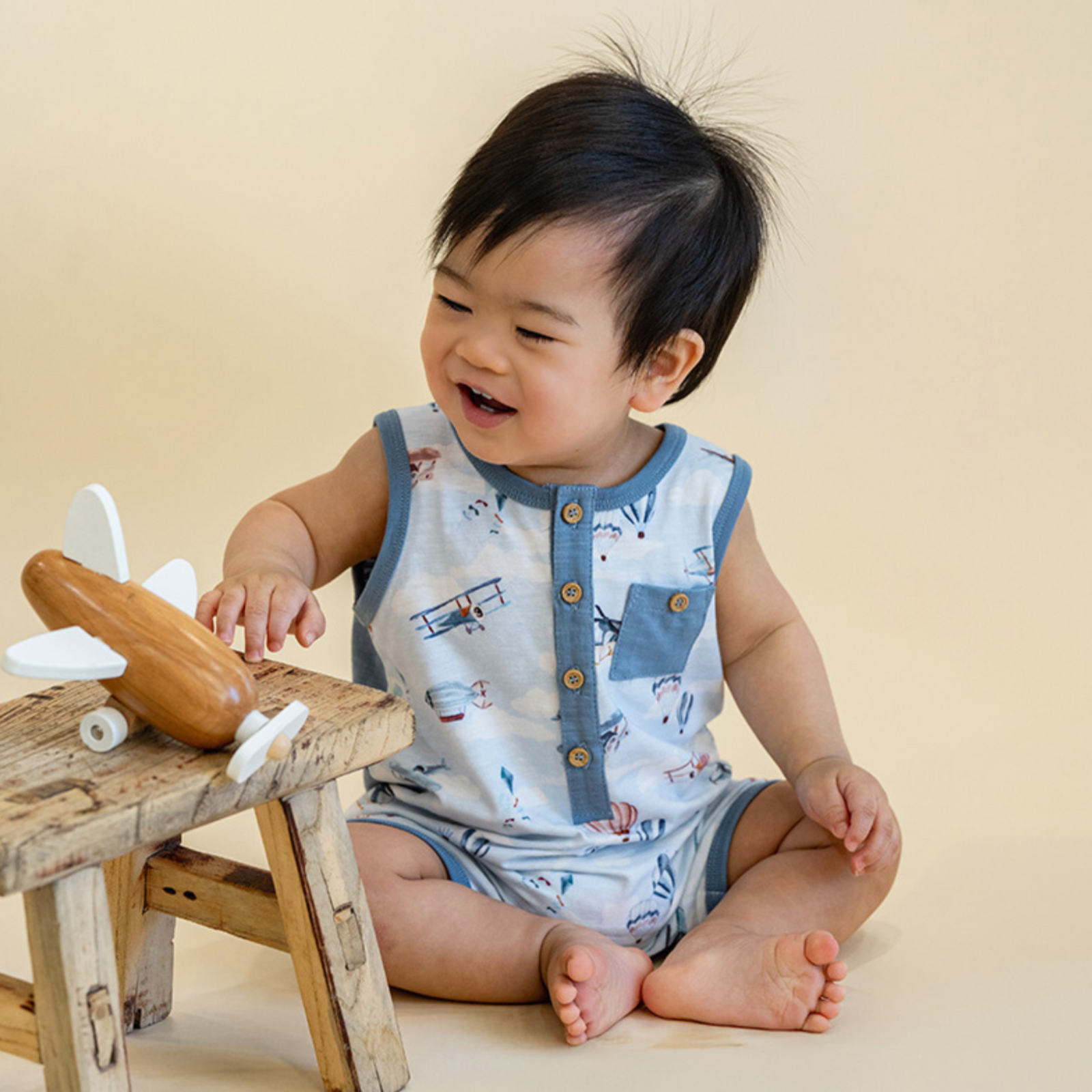 Bebe Harlan Aeroplane Romper - Harlan Print