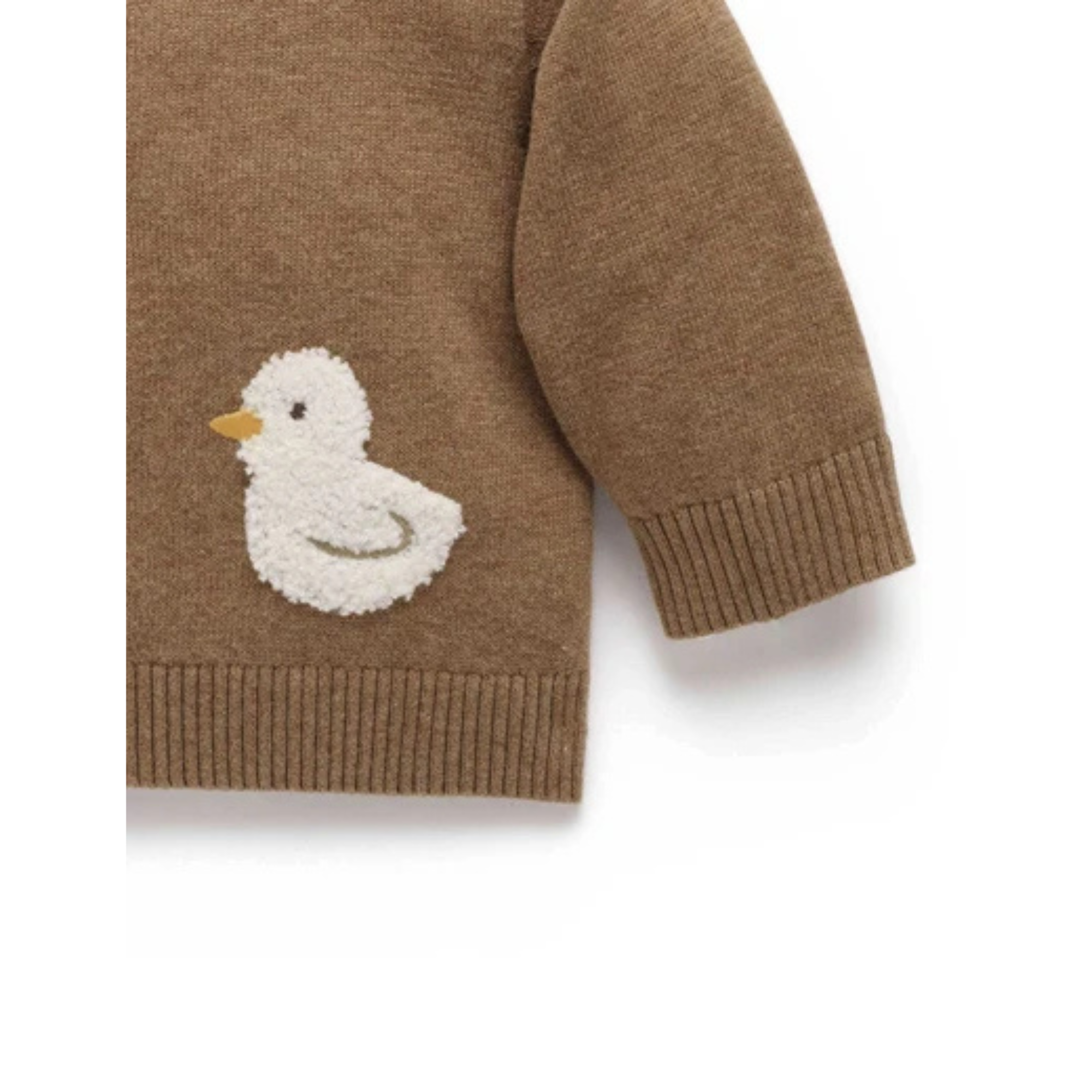 Purebaby Goose Chenille Cardigan - Milk Choc Melange