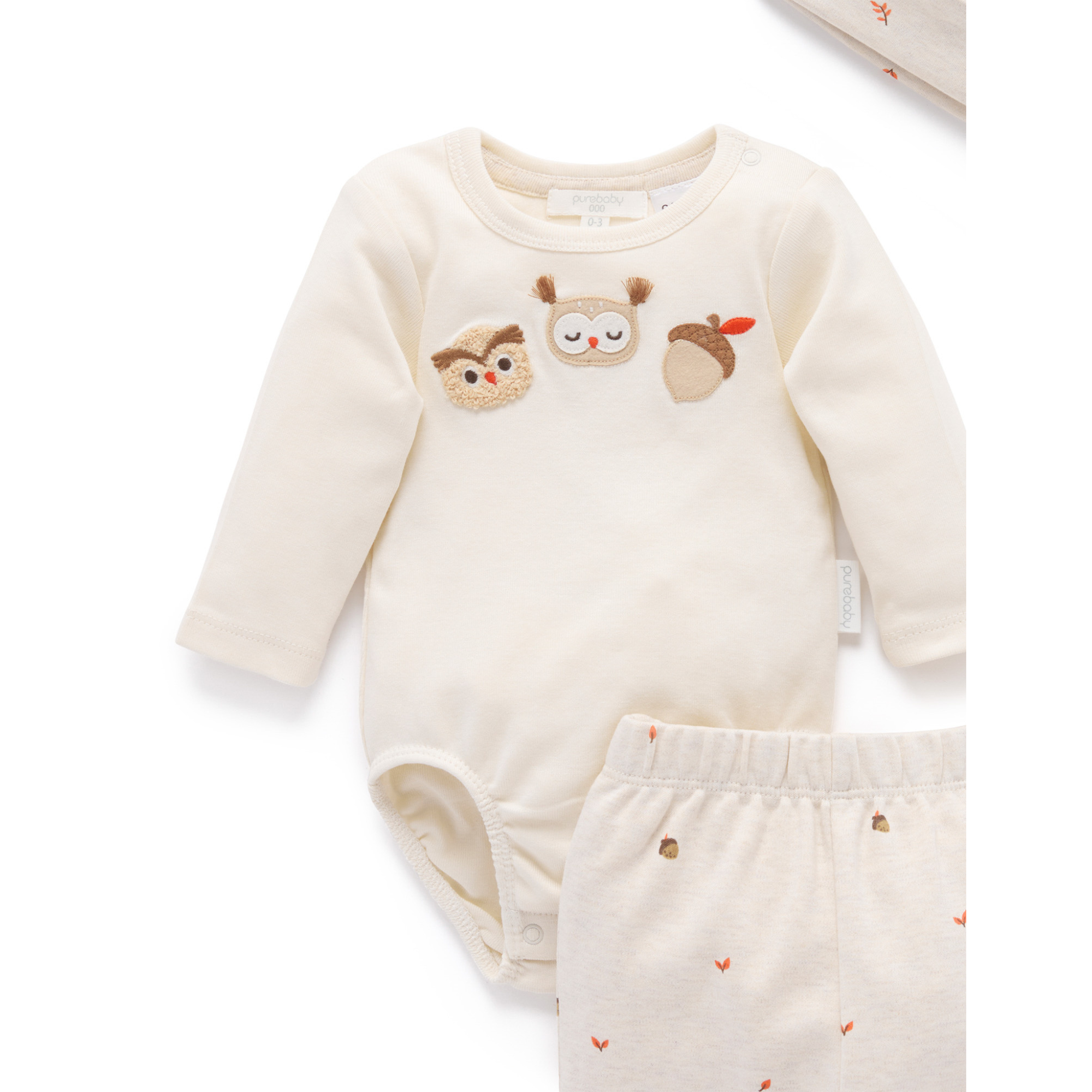 Purebaby 3 Piece Gift Set - Oak Leaf Print