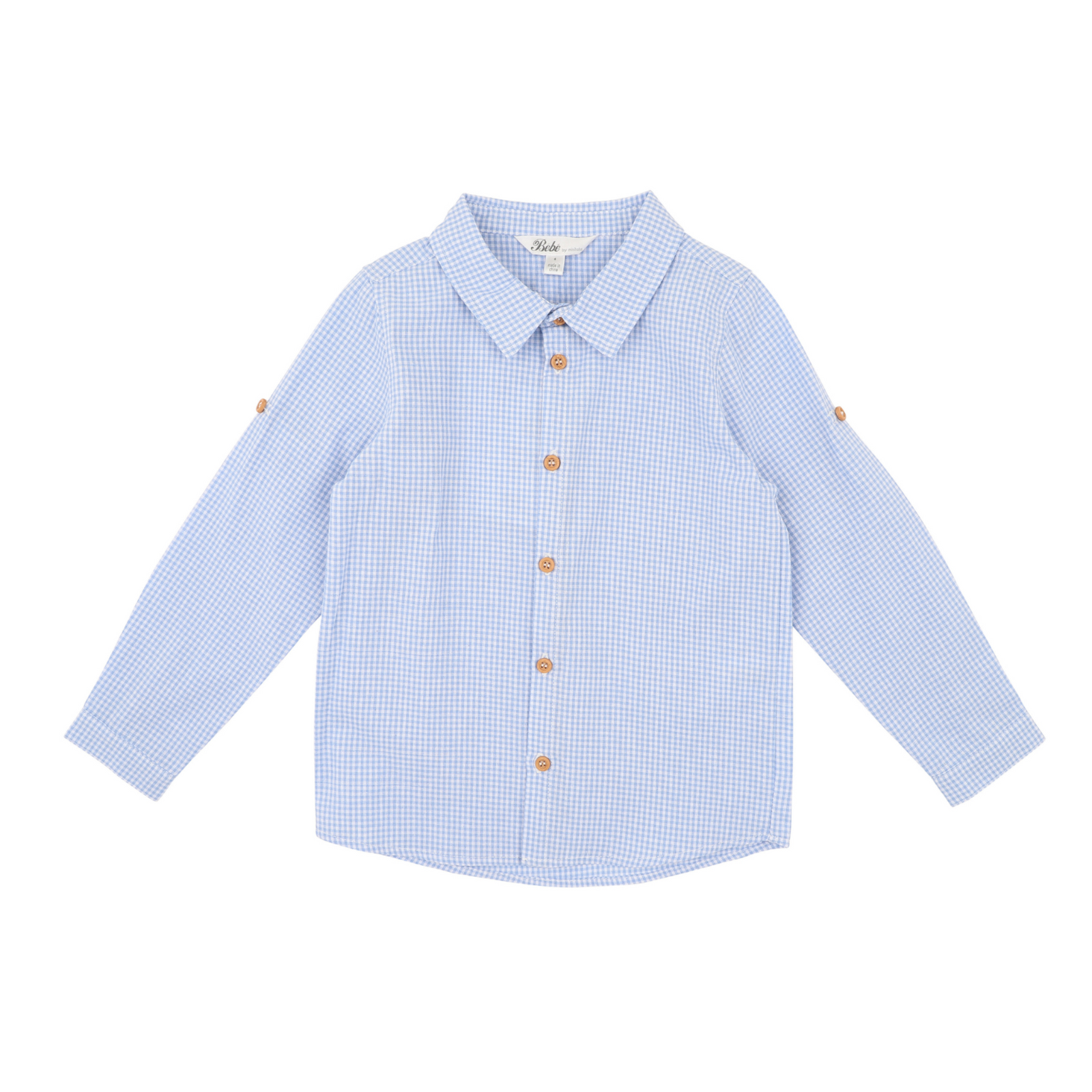Bebe Jake blue check ls shirt - Sky blue