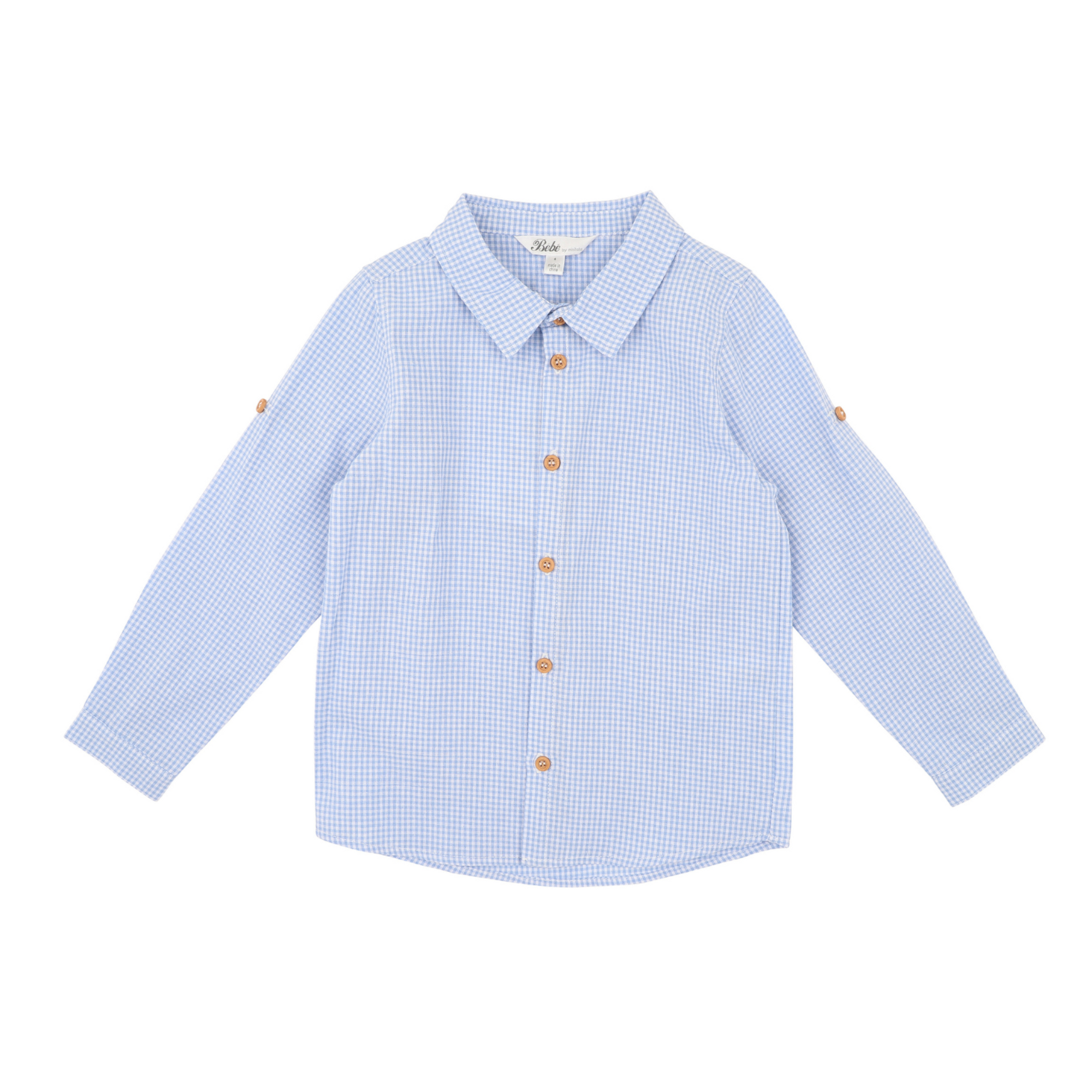 Bebe Jake blue check ls shirt - Sky blue