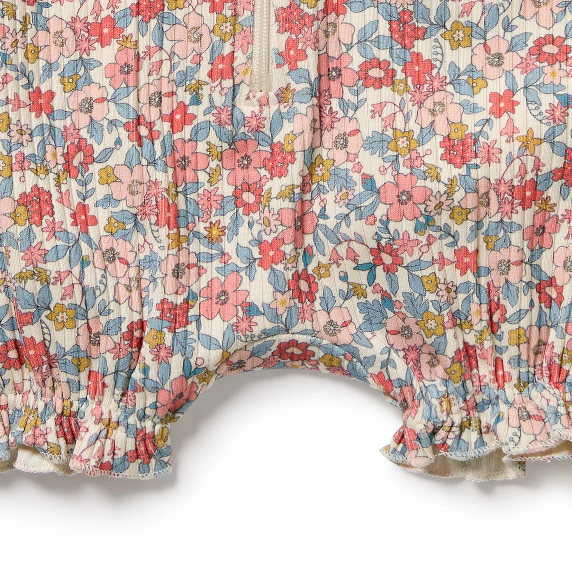 Wilson &amp; Frenchy Summer Bloom Organic Ruffle Zipsuit - Summer Bloom