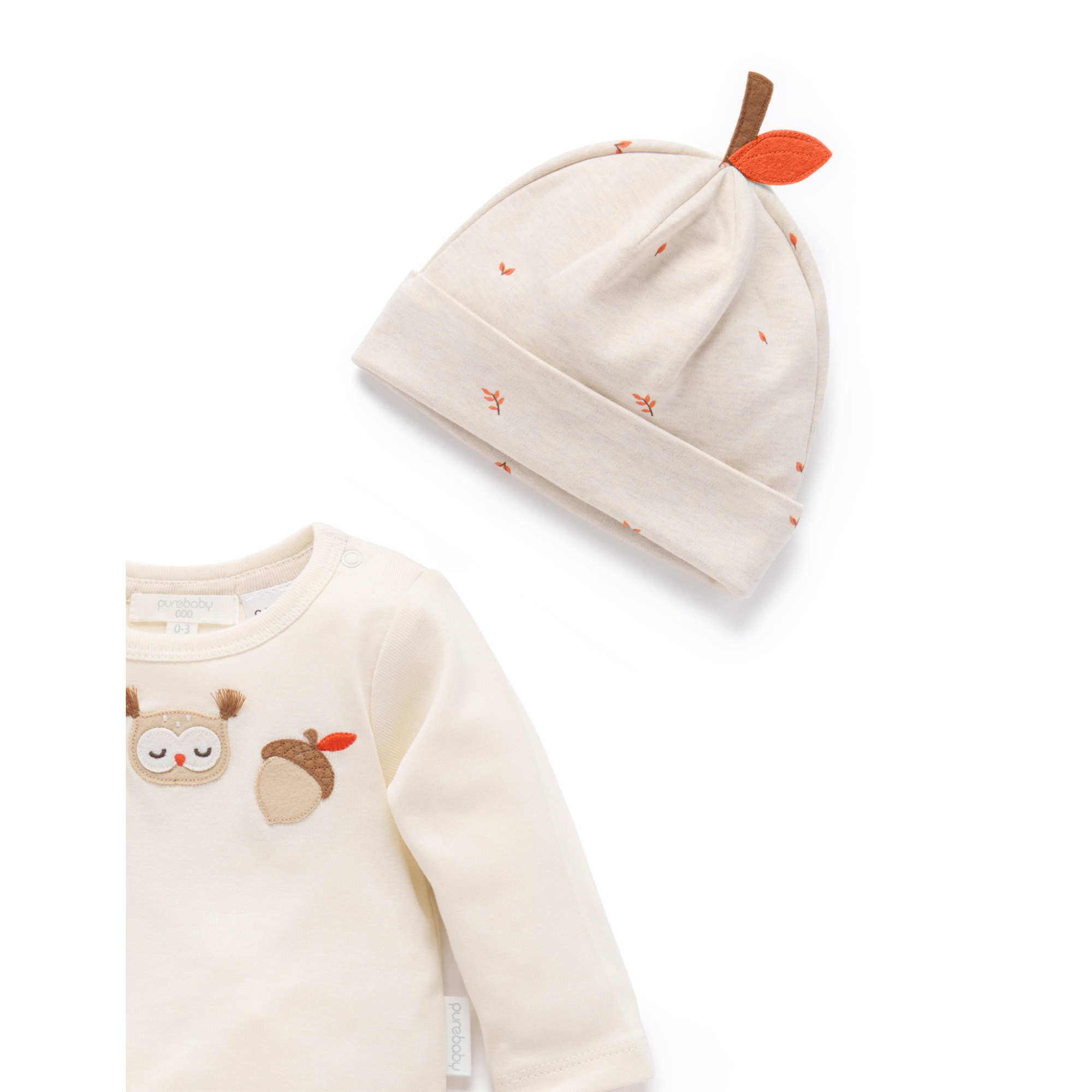 Purebaby 3 Piece Gift Set - Oak Leaf Print