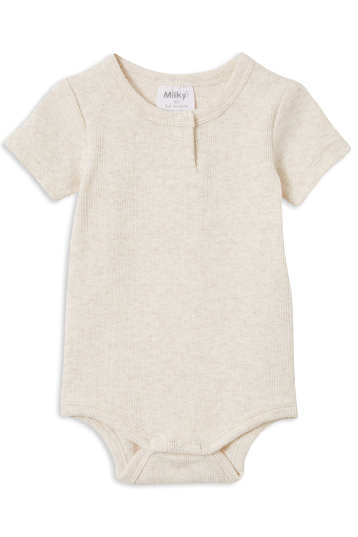 Milky Ecru Rib Bubbysuit - Ecru