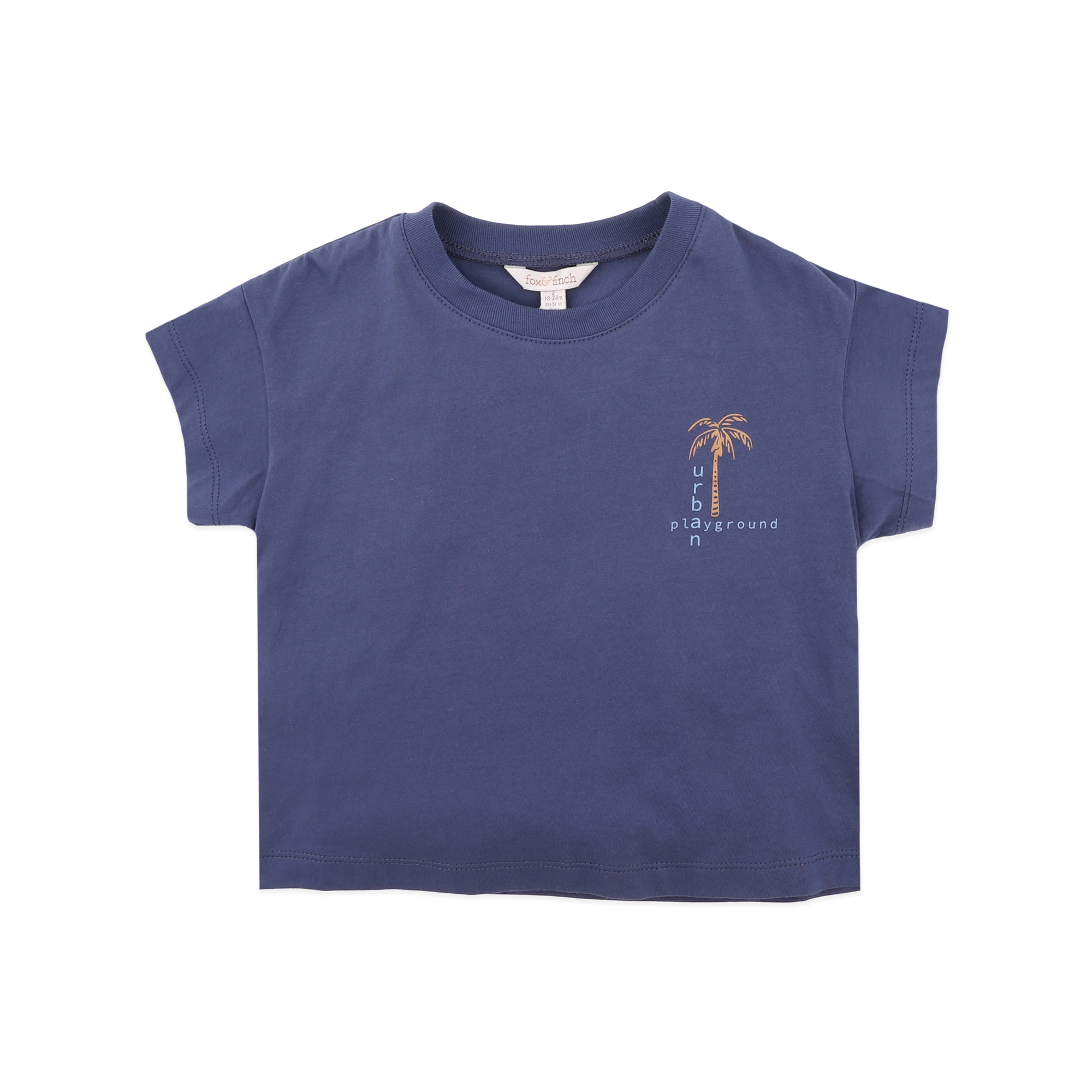 Fox &amp; Finch Casablanca Organic Palm Tee - Moonlight Blue