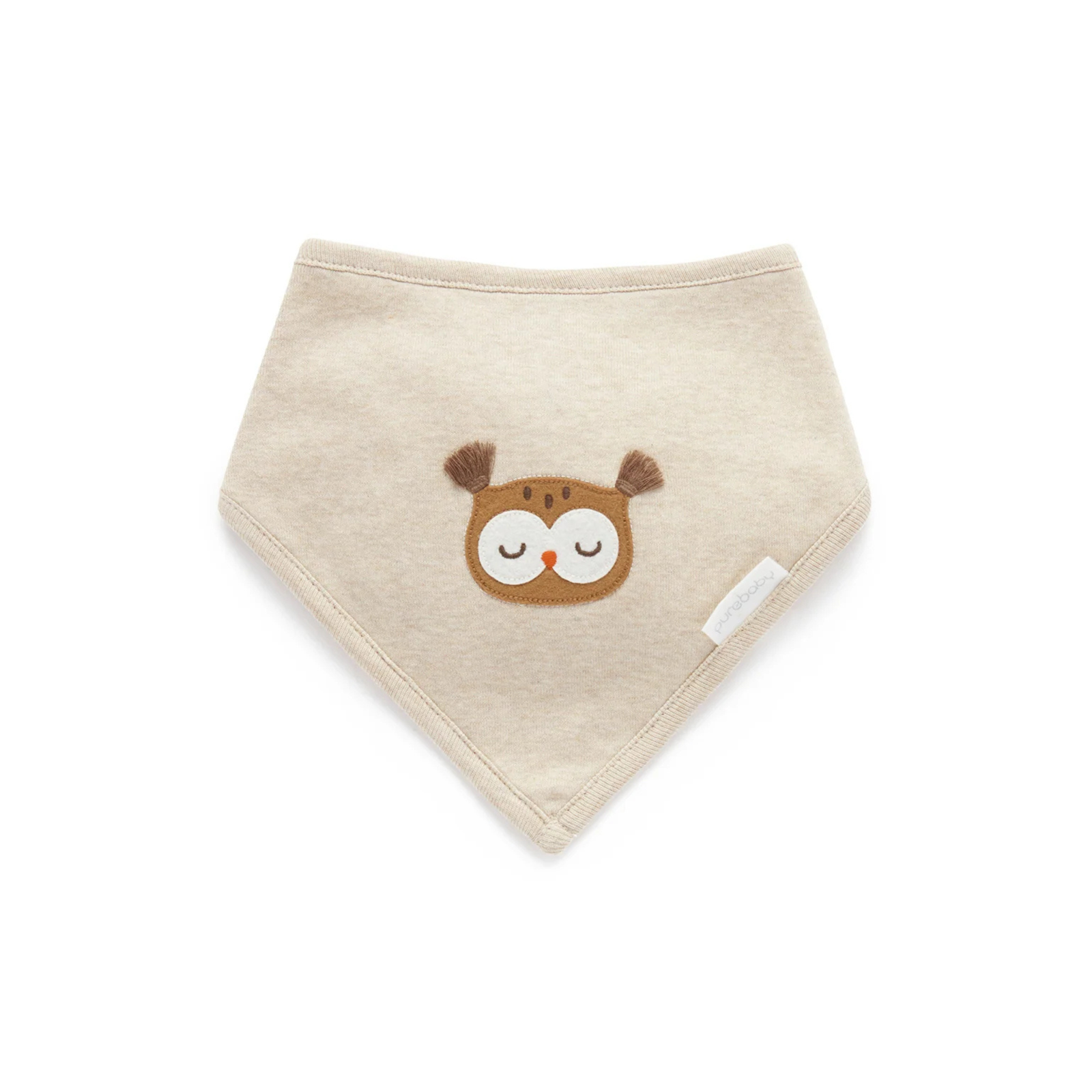 Purebaby Bandana Bib - Oatmeal Melange