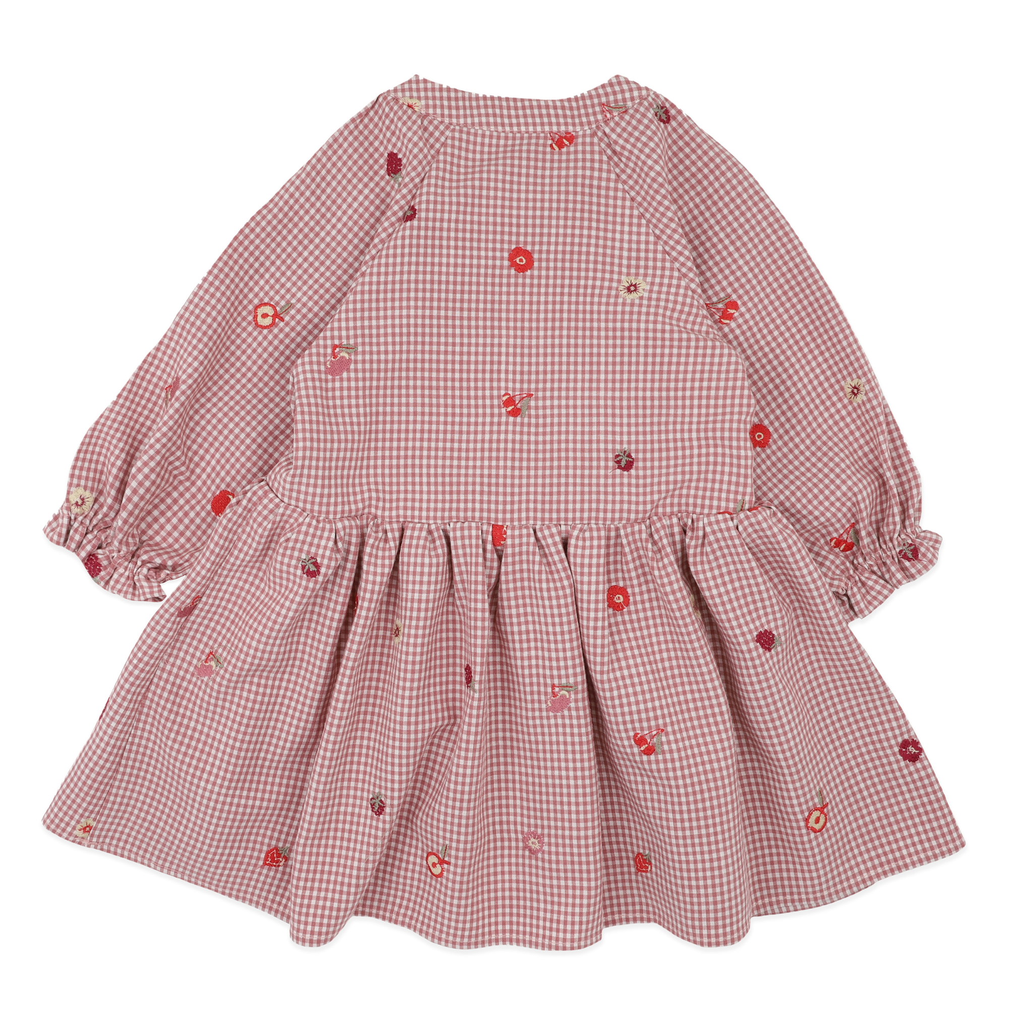 Fox &amp; Finch Orchard Bloom Emb. Check Dress - Dusty Pink Check