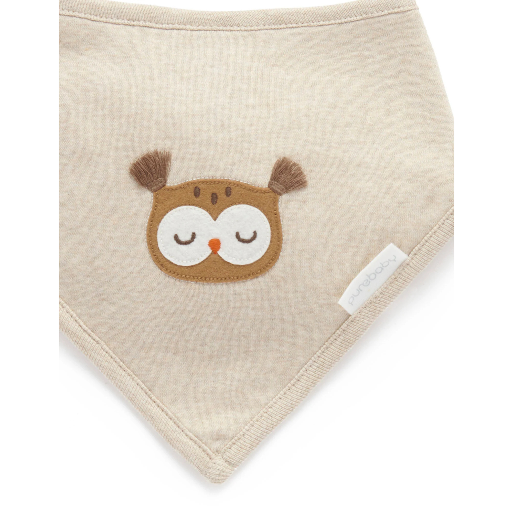 Purebaby Bandana Bib - Oatmeal Melange