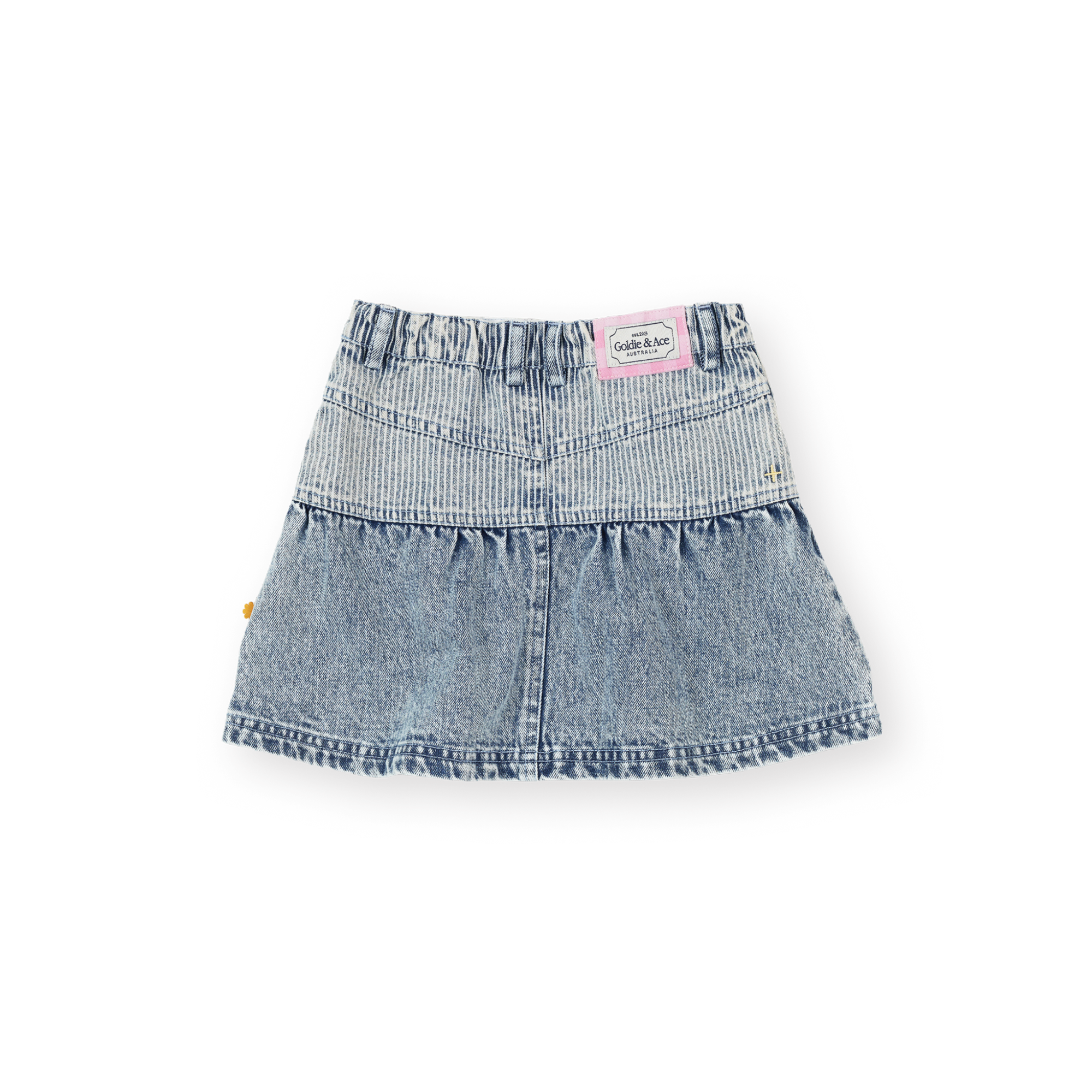Goldie + Ace Pinstripe Peplum Denim Skirt