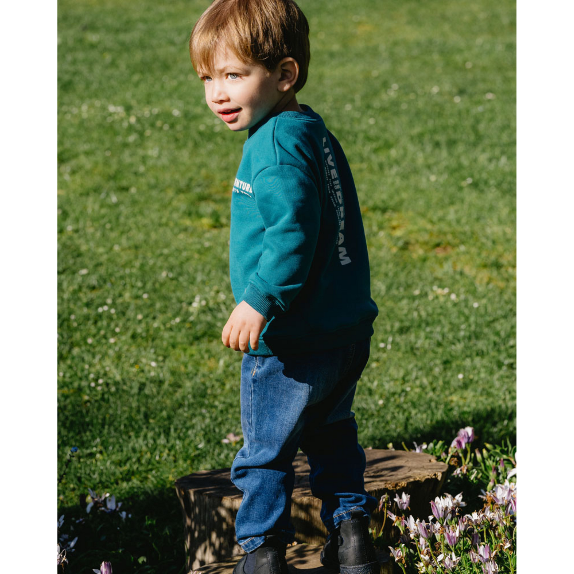 Fox &amp; Finch Cool Dogs Adventure Sweatshirt - Teal Green