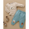 Purebaby Applique Bodysuit - Almond Melange