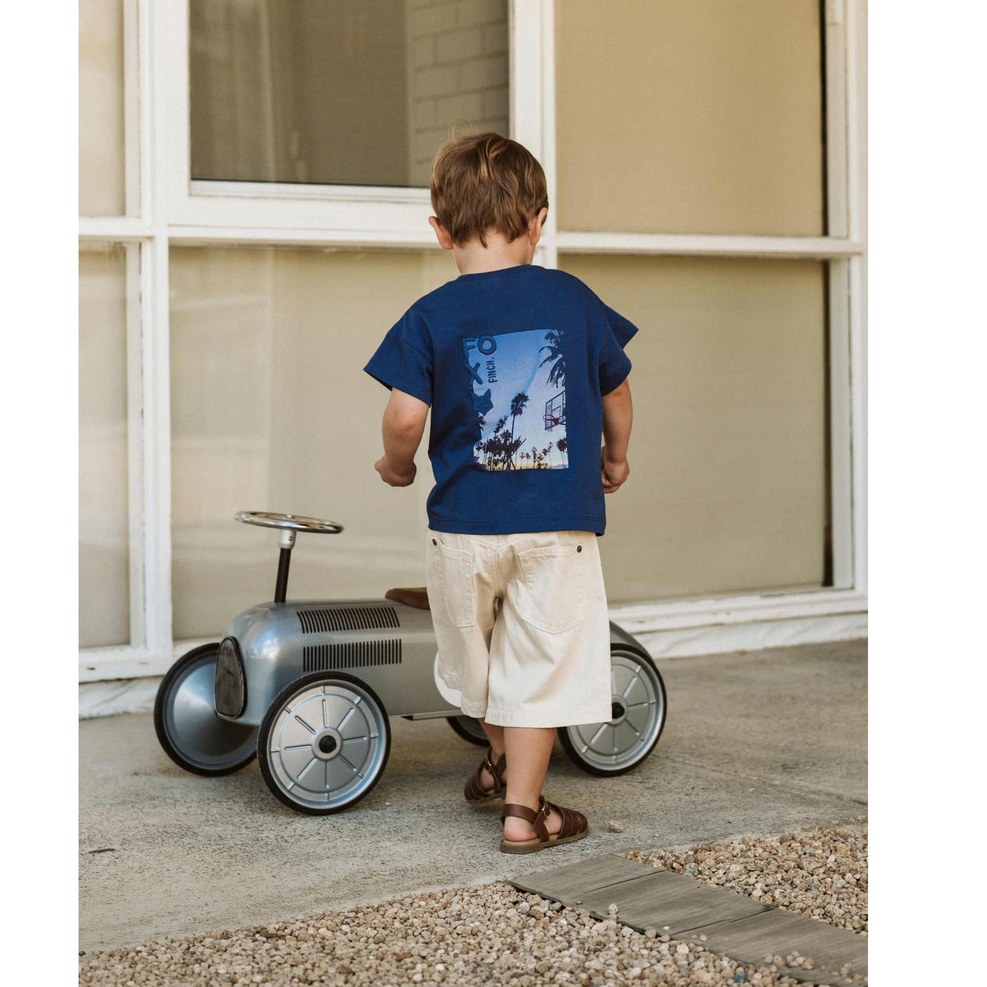 Fox &amp; Finch Casablanca Organic Palm Tee - Moonlight Blue