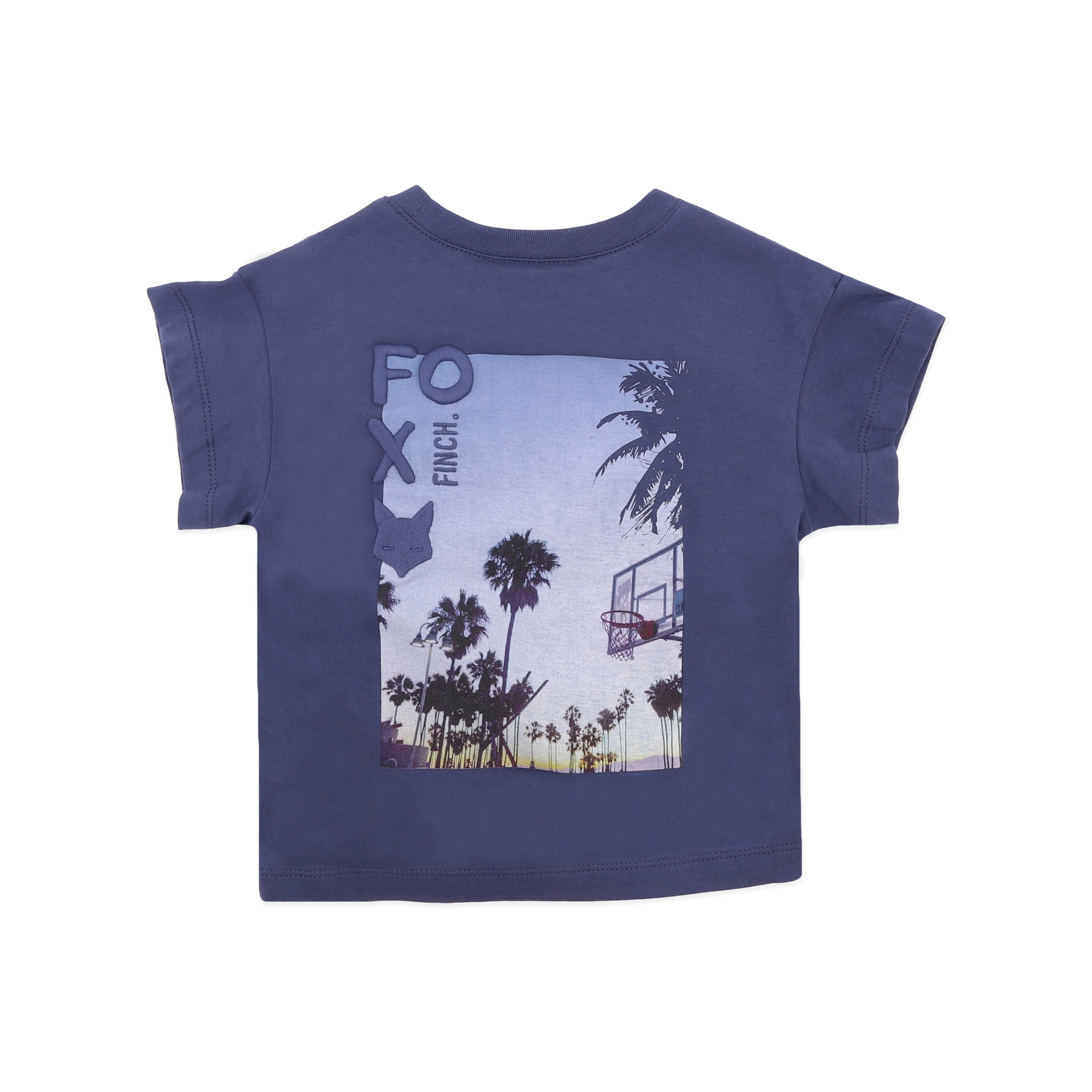 Fox &amp; Finch Casablanca Organic Palm Tee - Moonlight Blue