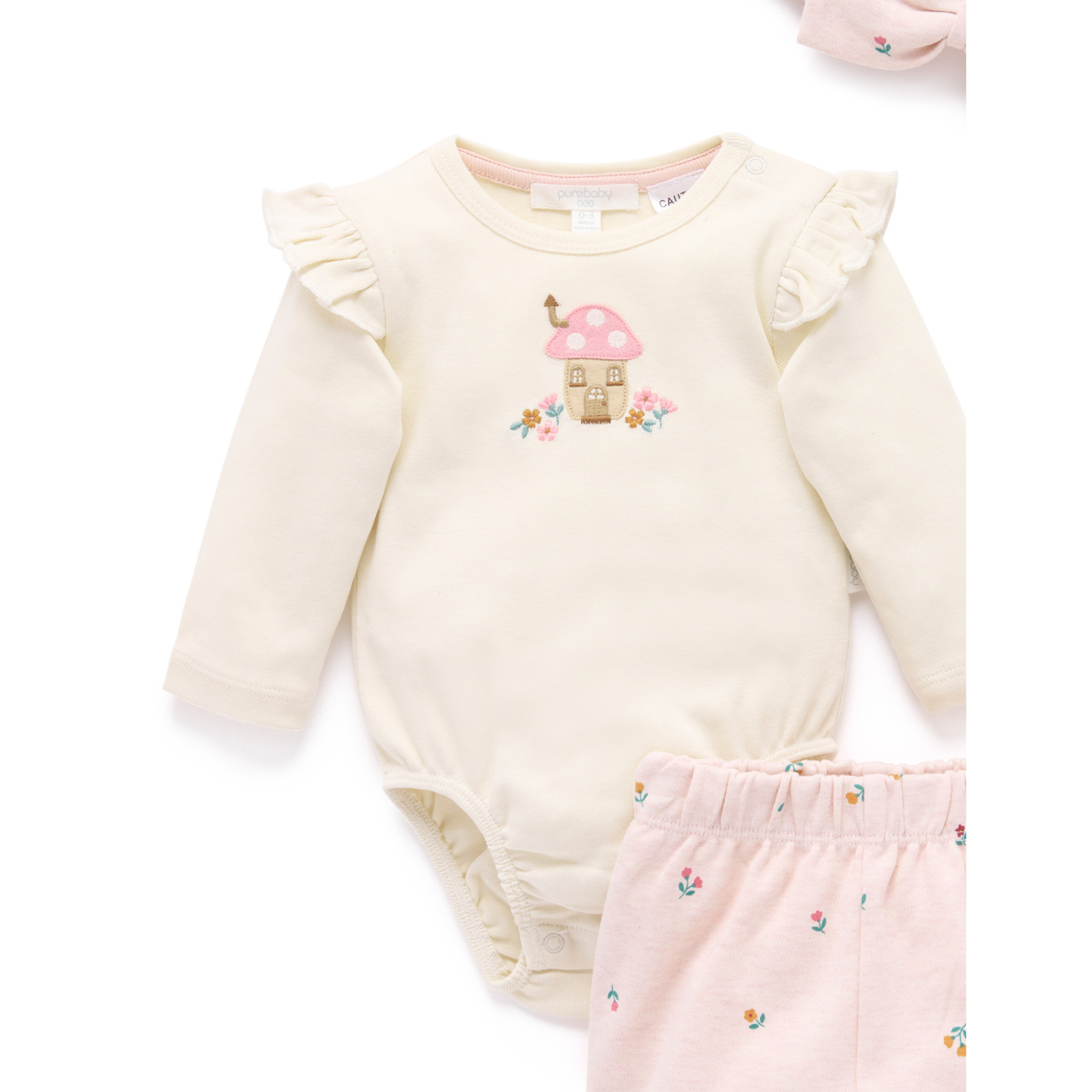 Purebaby 3 Piece Gift Set - Sweet Pea Print