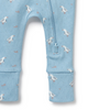 Wilson &amp; Frenchy Sunny Seagulls Organic Pointelle Zipsuit with Feet - Sunny Seagulls