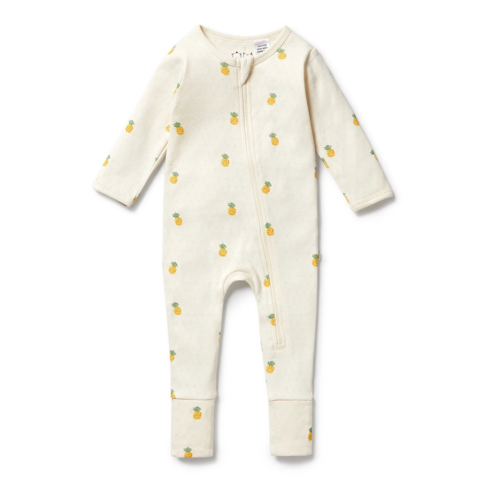 Wilson & Frenchy Piney Pals Organic Pointelle Zipsuit with Feet - Piney Pals