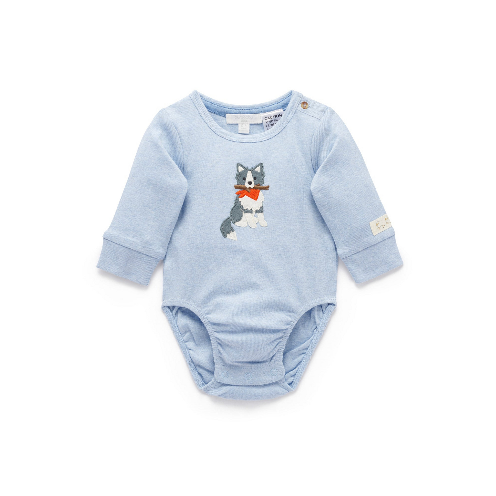 Purebaby Applique Bodysuit - Country Air Melange