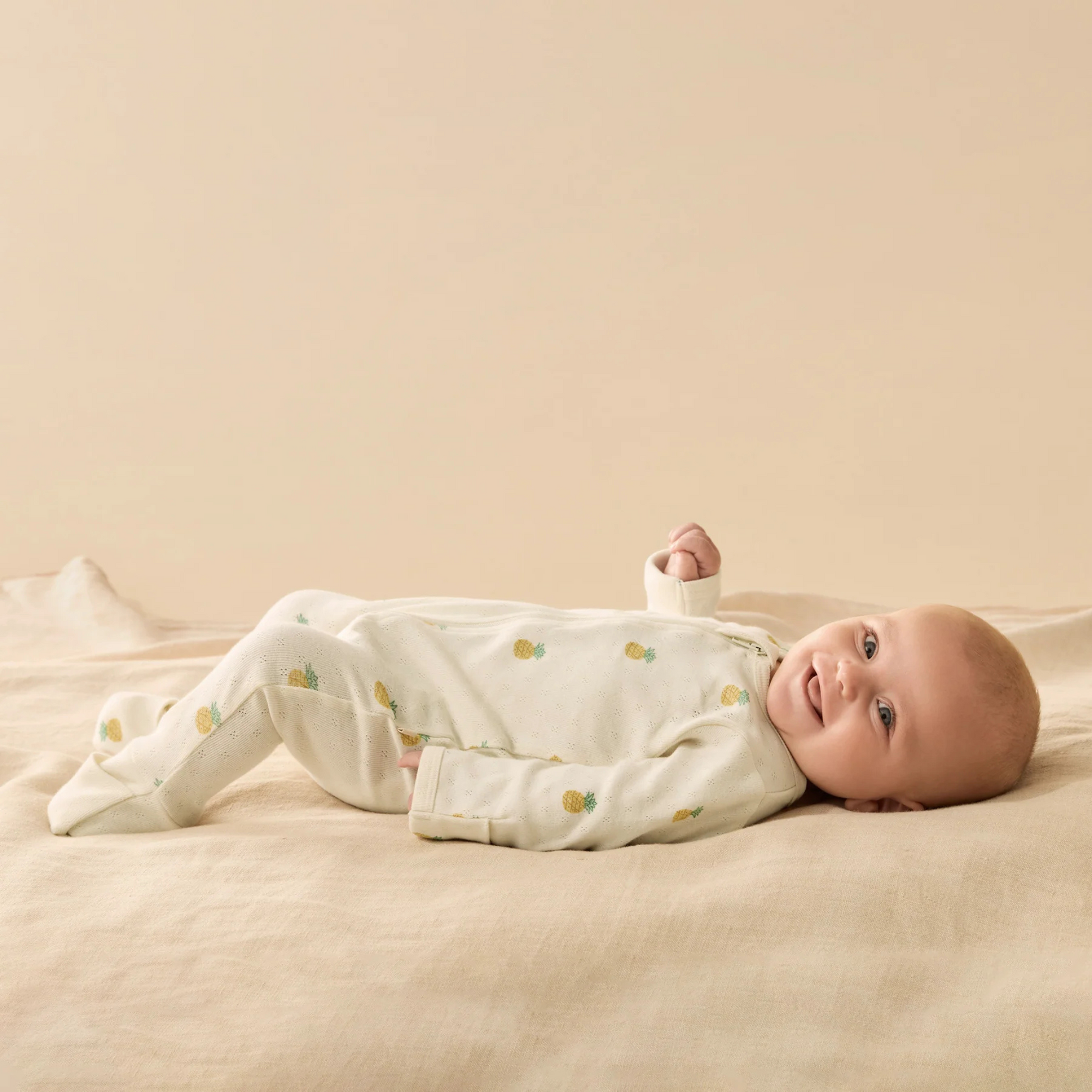 Wilson & Frenchy Piney Pals Organic Pointelle Zipsuit with Feet - Piney Pals