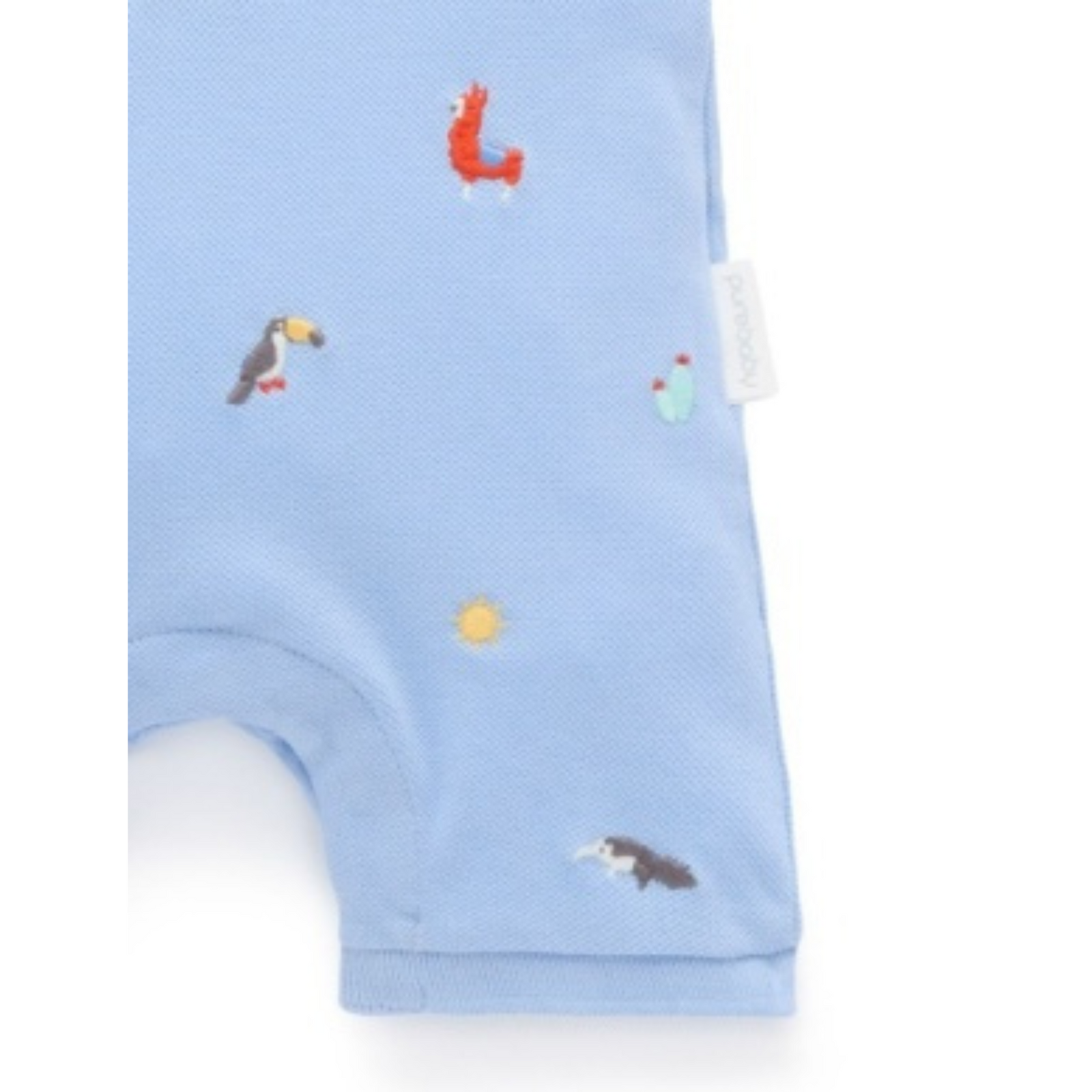 Purebaby Polo Growsuit - Animal Fiesta Broderie