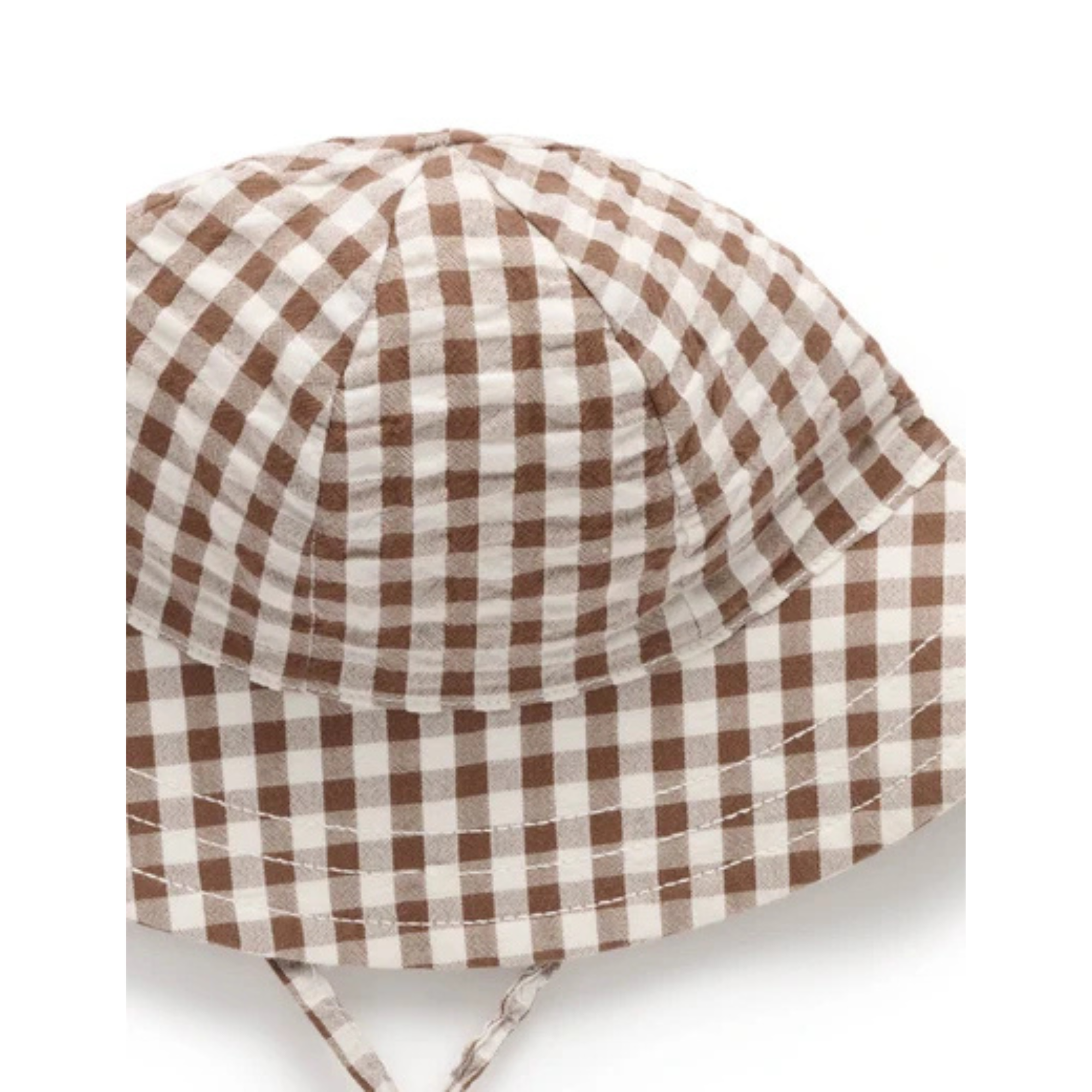 Purebaby Gingham Hat - Milk Choc Gingham