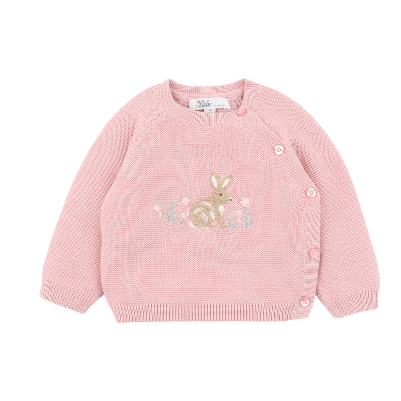 Bebe Fern Bunny organic knitted jumper - Blossom