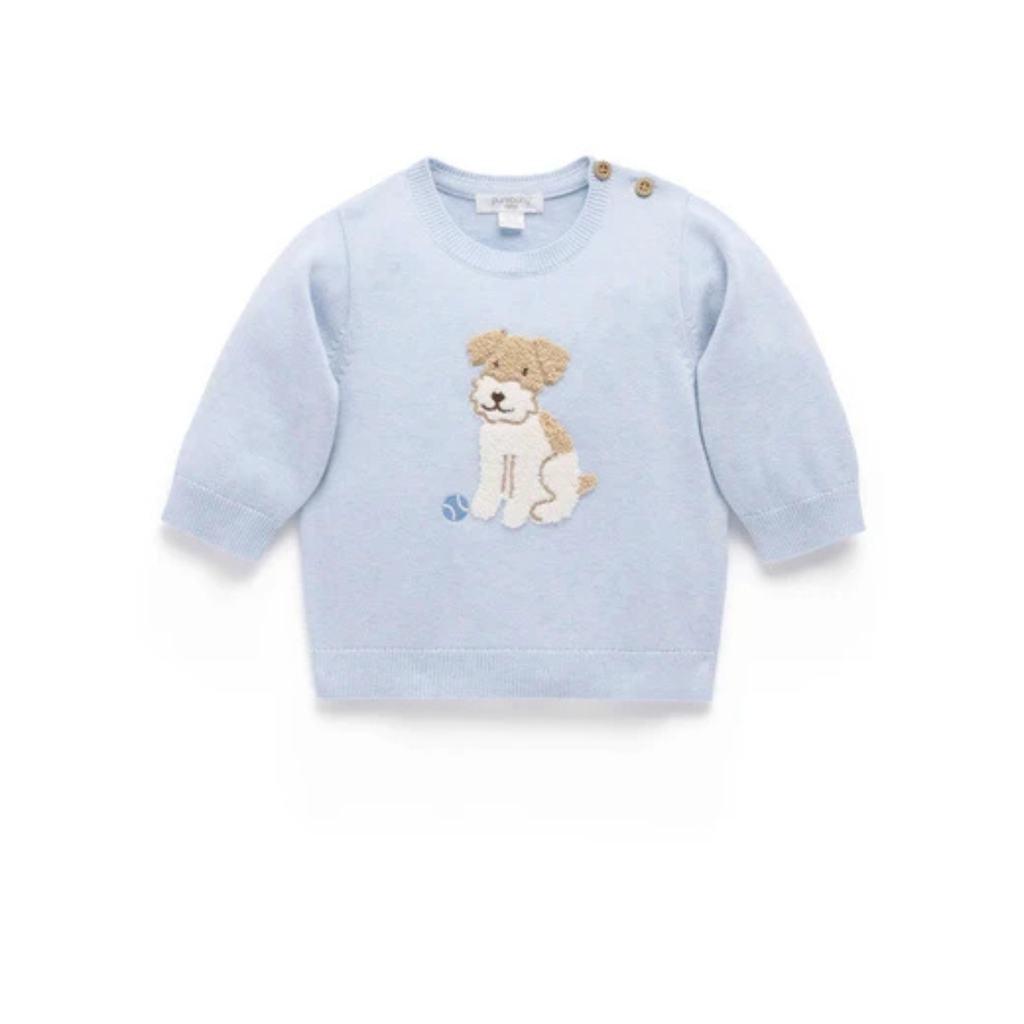Purebaby Chenille Embroidered Jumper - Sky Melange