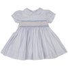 Korango Hand Smocked Frill Dress - Blue